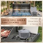 Outsunny 4+1 Burner Liquid Propane Gas Grill Outdoor Portable BBQ with Side Burner, Warming Rack, Storage Cabinet, Side Shelf, Thermometer, Tank Holder, 4 Wheels, Silver