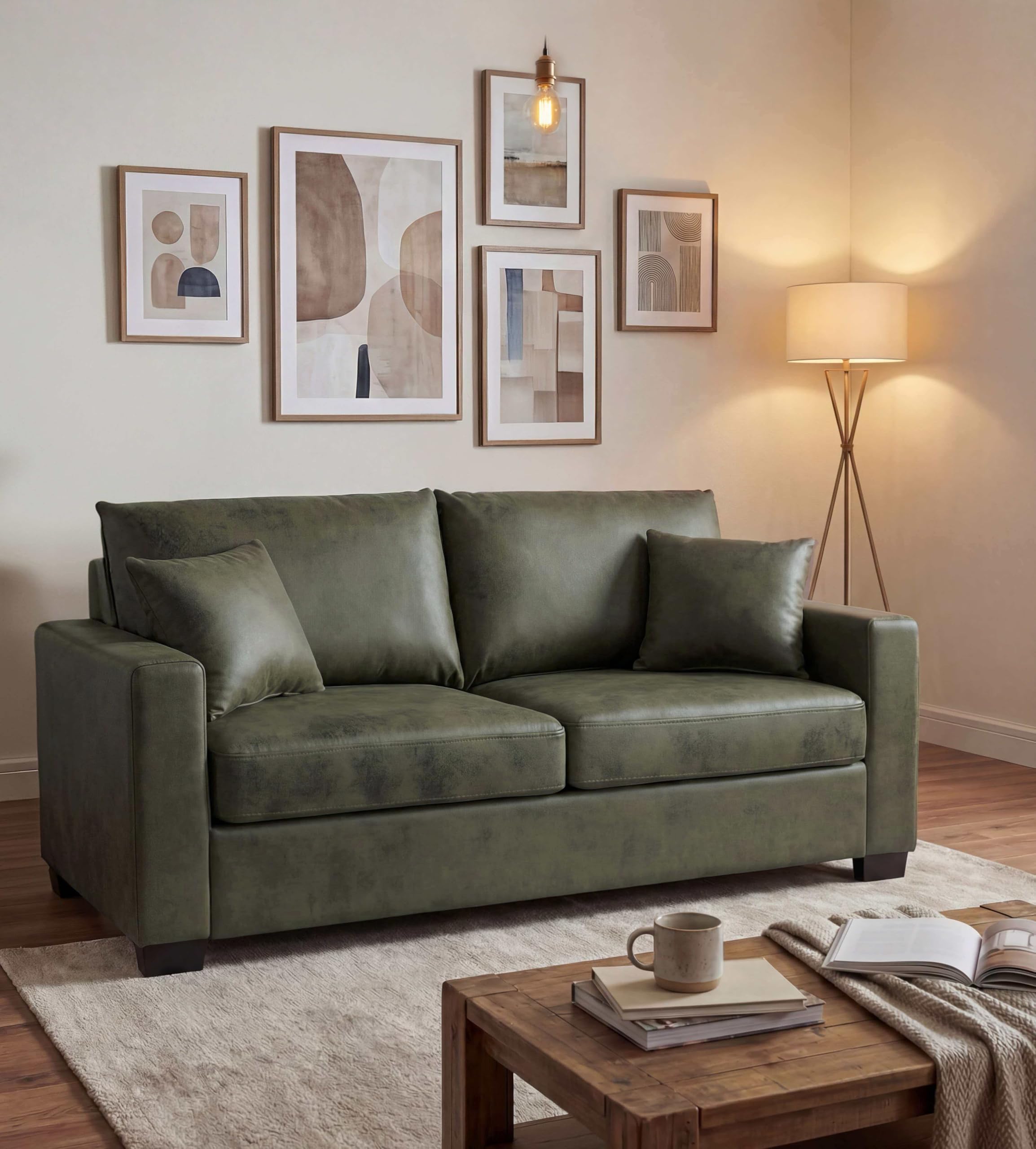 Ball & Cast 69" Loveseat Sofa, Olive Green