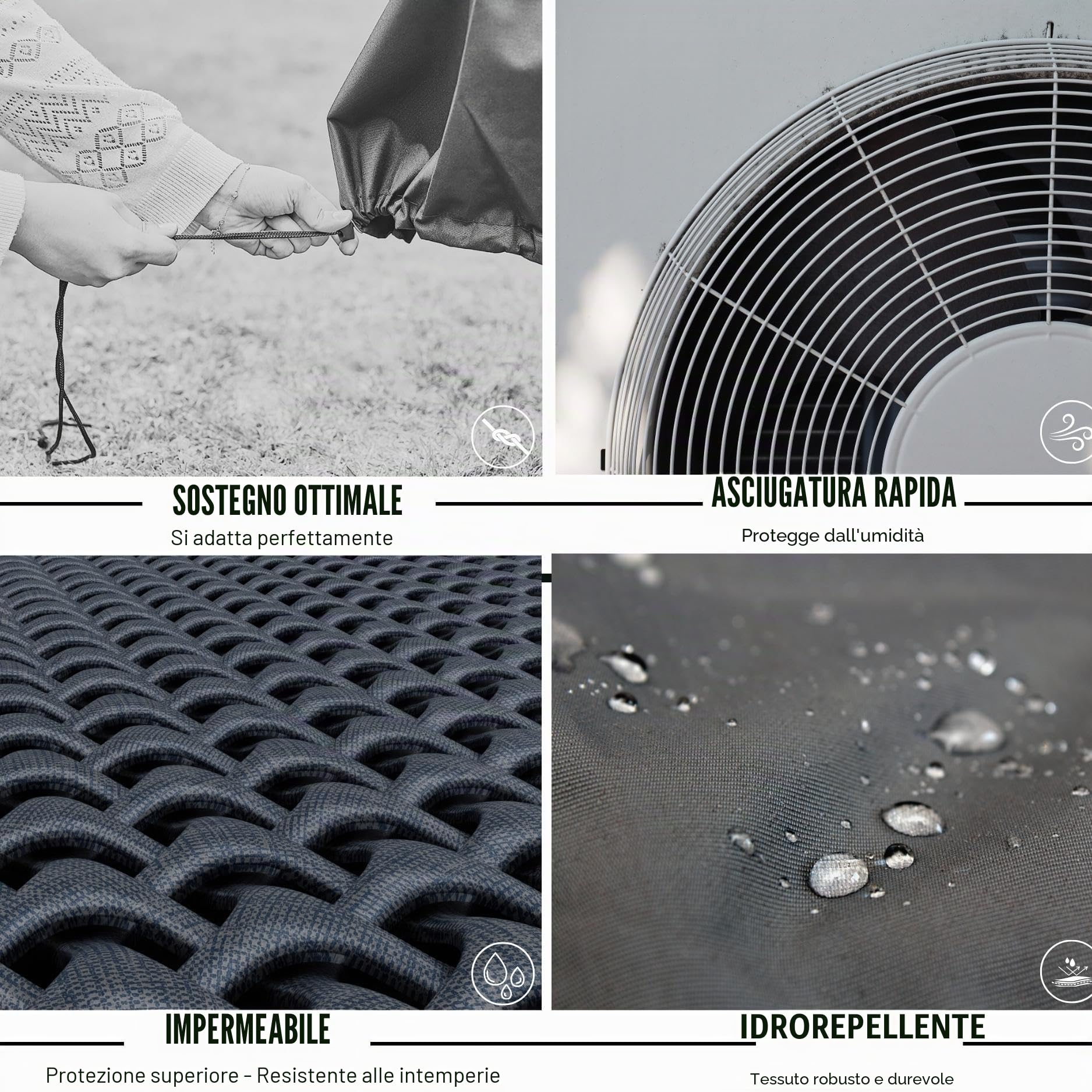 Cook’in Garden - Copertura di Protezione per plancha Rettangolare 82 × 59 × 21 cm, Idrorepellente e Impermeabile, Resistente ai Raggi UV e alle intemperie, Compatibile con Tutte Le Marche