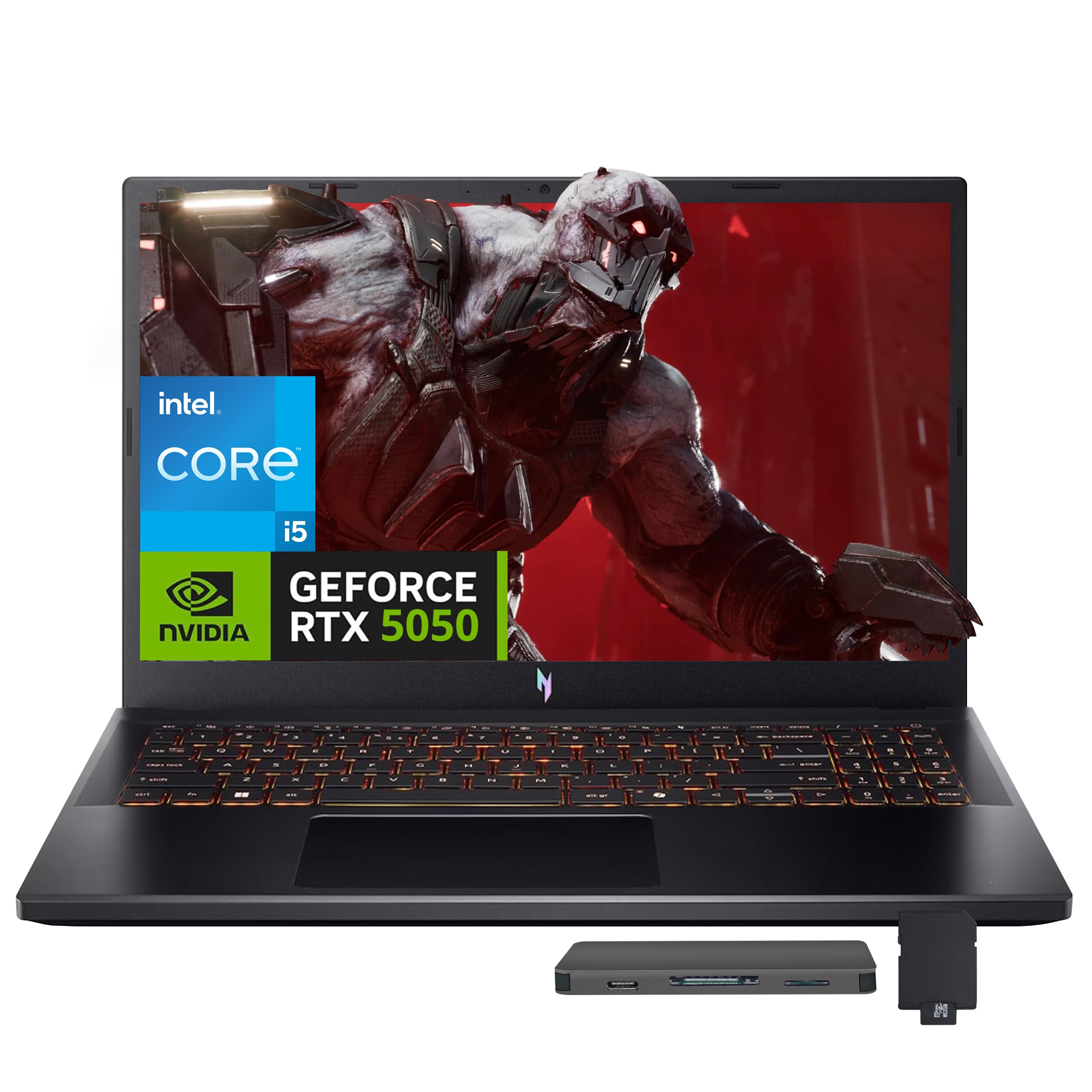 acer Nitro V 15.6" FHD IPS 165Hz Gaming Laptop, Intel Core i5-13420H, NVIDIA GeForce RTX 5050 Graphics, 64GB RAM, 4TB SSD, Backlit Keyboard, Wi-Fi 6,