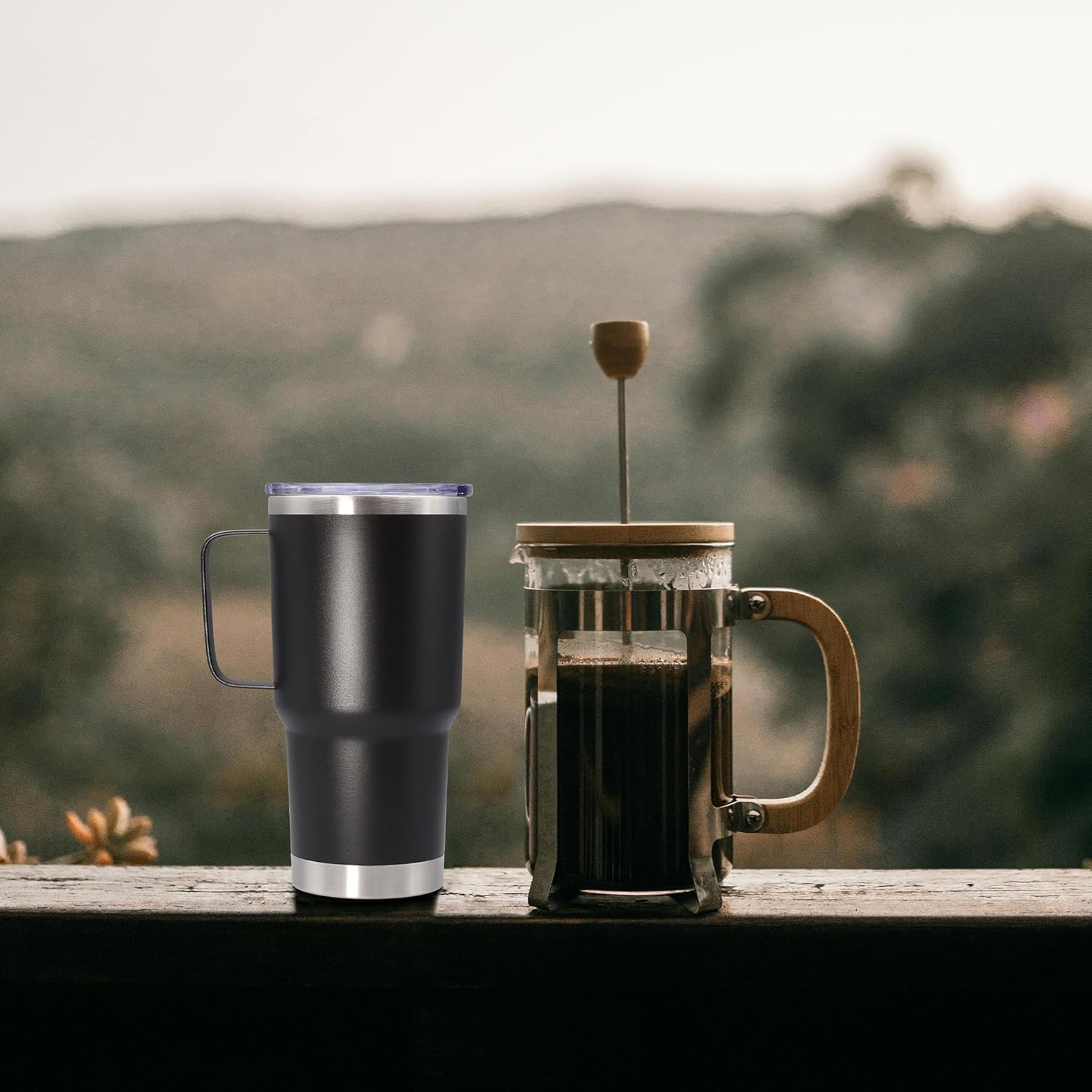 20 oz Tumbler with Handle and Lid, Stainless Steel Tumbler Insulated Travel Coffee Mug, Spill Proof Double Wall Vacuum Tumbler Cup Keep Drink Hot & Cold, Black, 6 Pack - Image 8