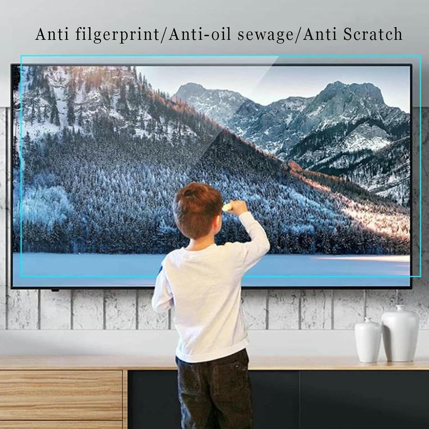 Pellicola Protettiva Opaca per Schermo TV, Pellicola Antiriflesso/antiriflesso/Anti-Radiazioni Pellicola Protettiva per Schermo LCD LED per Monitor TV da 32-75 Pollici per Interni/Esterni~/
