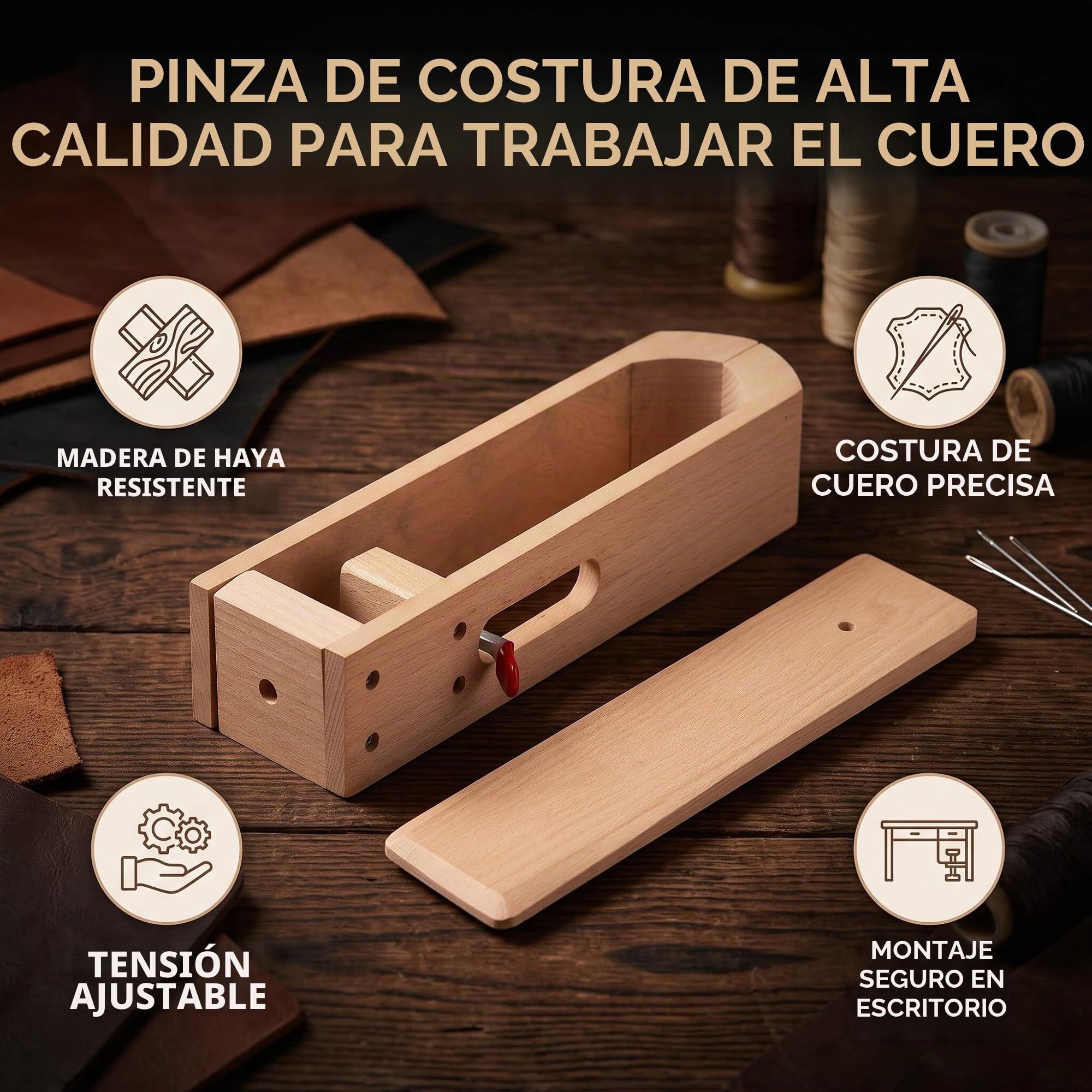 Clip de cuero para trabajo de madera, abrazadera de costura a mano para Leathercraft que cose la mesa de bricolaje herramienta de escritorio