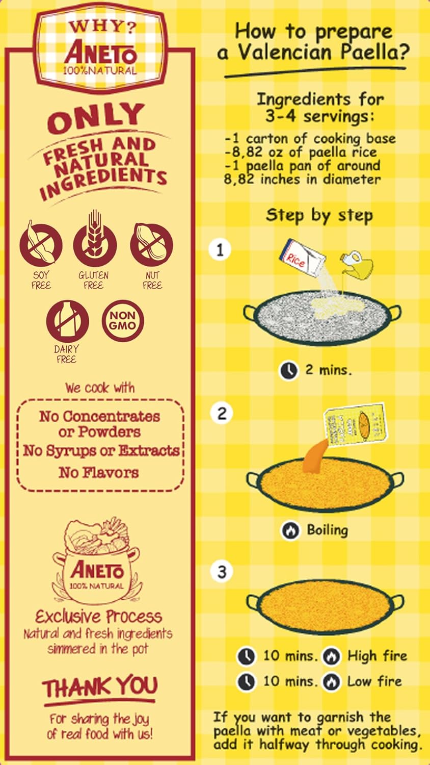 Aneto Valencian Paella Cooking Base Broth, 33.83 Fluid Ounce (Pack of 2)