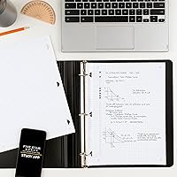 Vista 7 de Five Star Papel de hojas sueltas + aplicación de estudio, papel de cuaderno de relleno con rayas gráficas, reforzado, combate el sangrado de tinta