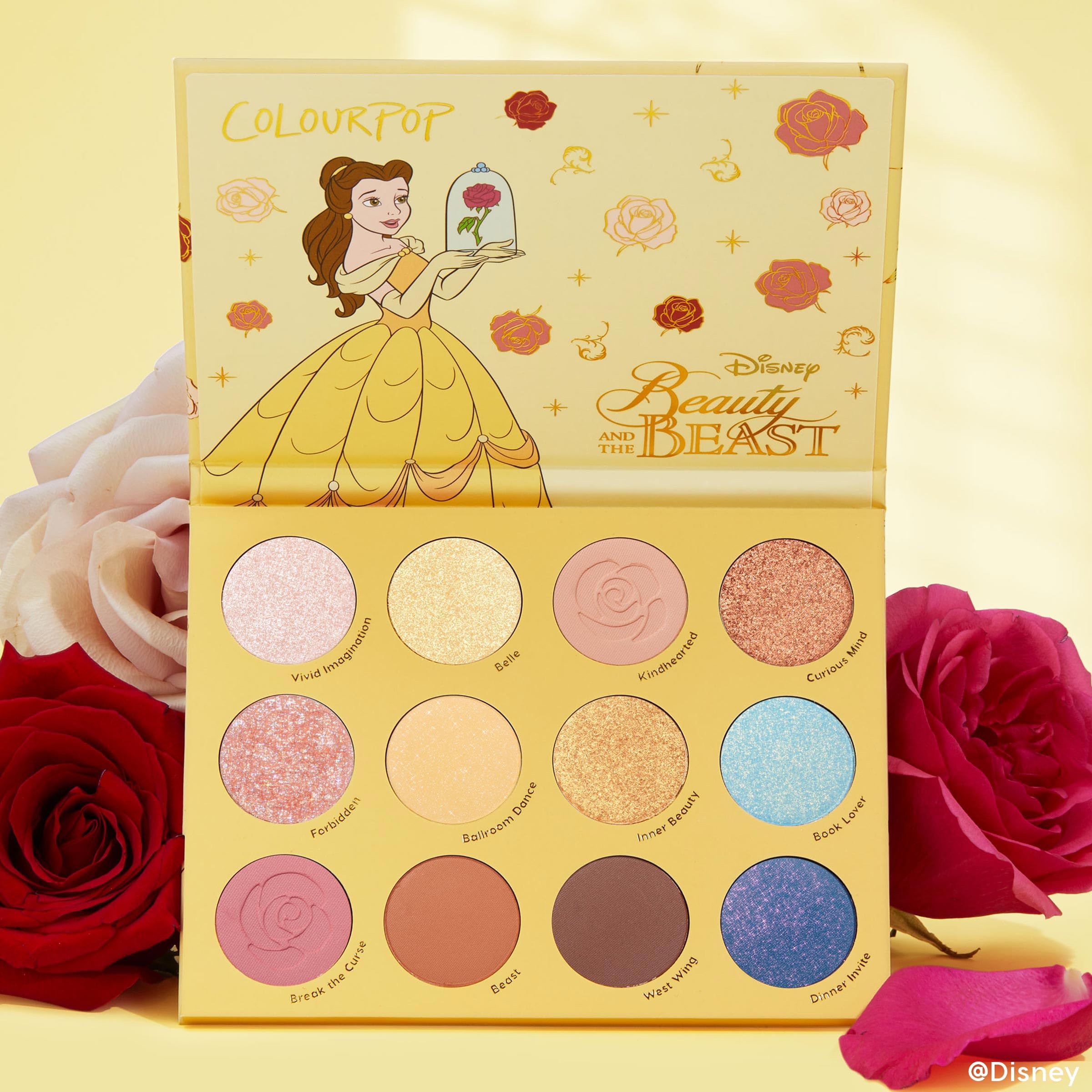 ColourPop x Beauty and the Beast Eyeshadow Palette - Neutral Makeup Palette with Metallic, Matte, Glitter & Matte Sparkle Finishes - Buildable, Blendable & High-Pigment Formula (0.5 oz)