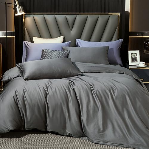 Miniatura 40 de MooMee Queen Duvet Cover Set, 100% Extra Long Staple Cotton 600 Thread Count Sateen Silky Soft Breathable Durable Luxury Hotel Quality Bedding Set