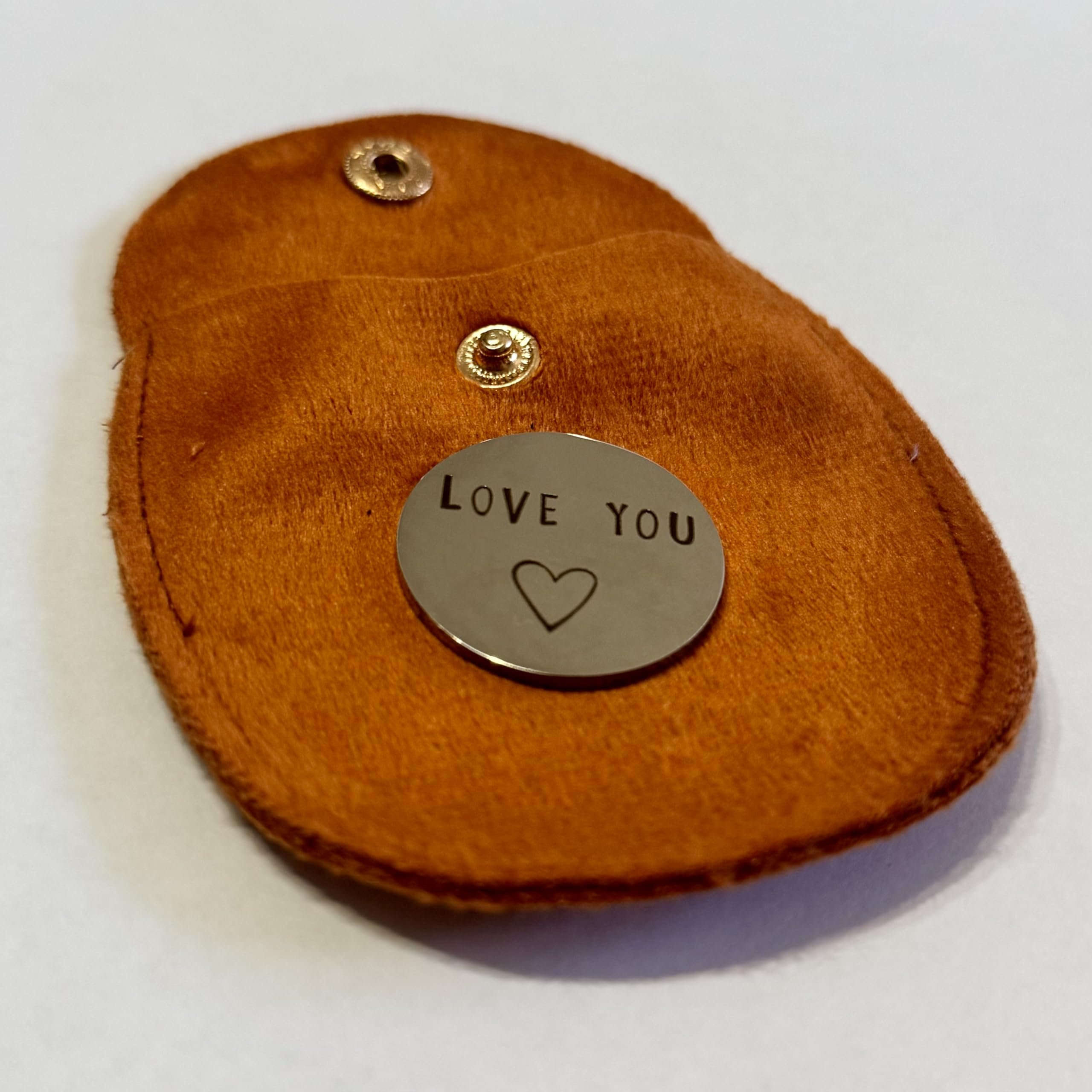 Decorative Love Coin with 'Love You' Message, Gift Pouch Included, Brown - Image 3