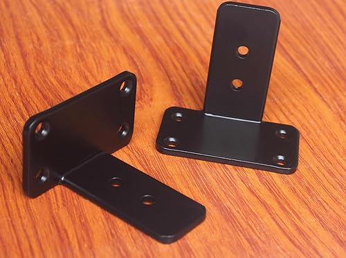 Miniatura 5 de Paquete de 12 soportes de estante en L ocultos, color negro, de 5 pulgadas (15 pulgadas de grosor), soportes de estante de hierro, metálicos,