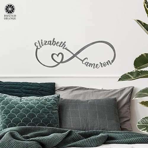 Miniatura 9 de Signo de Infinito Personalizado con Nombres  Arte de Pared de Metal Personalizado con Diseño de Corazón, Decoración de Símbolo de Infinito Romántico