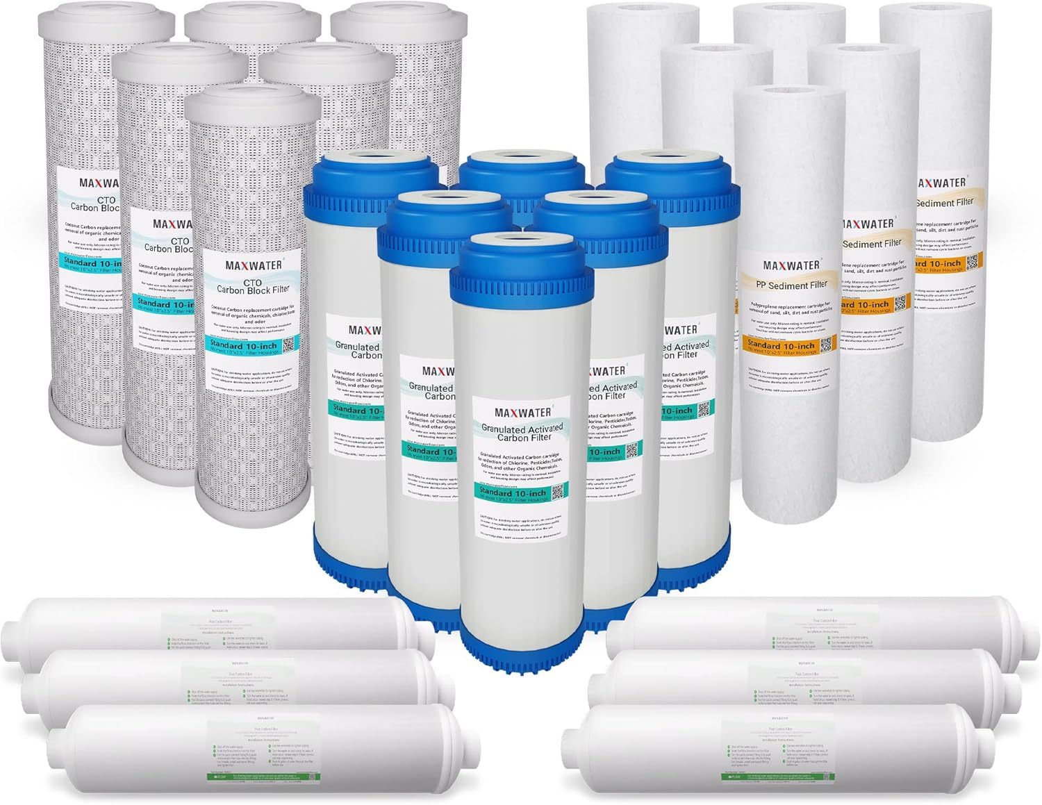 3 Year Reverse Osmosis System Replacement Filter Set for Standard Stage