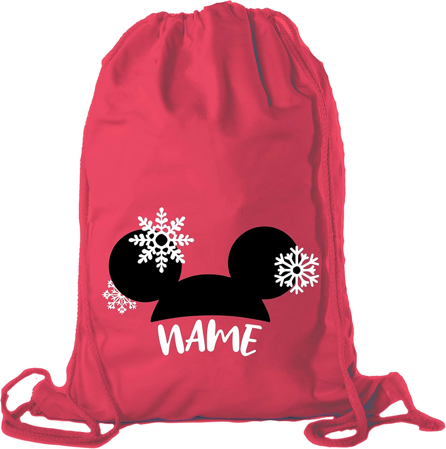 Mouse Hat Snowflake Custom Name Canvas Bags, Christmas Bags, Snowflake Bags!