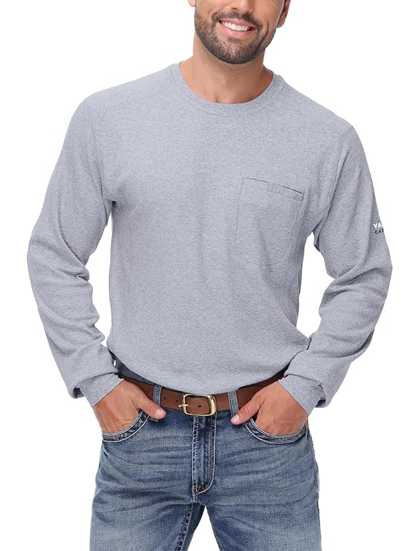VANLENS Men's FR Shirts for Summer 5.5OZ 100%C LongSleeve Crew T Shirt CAT2 by VANLENS - Used condition - Image 4