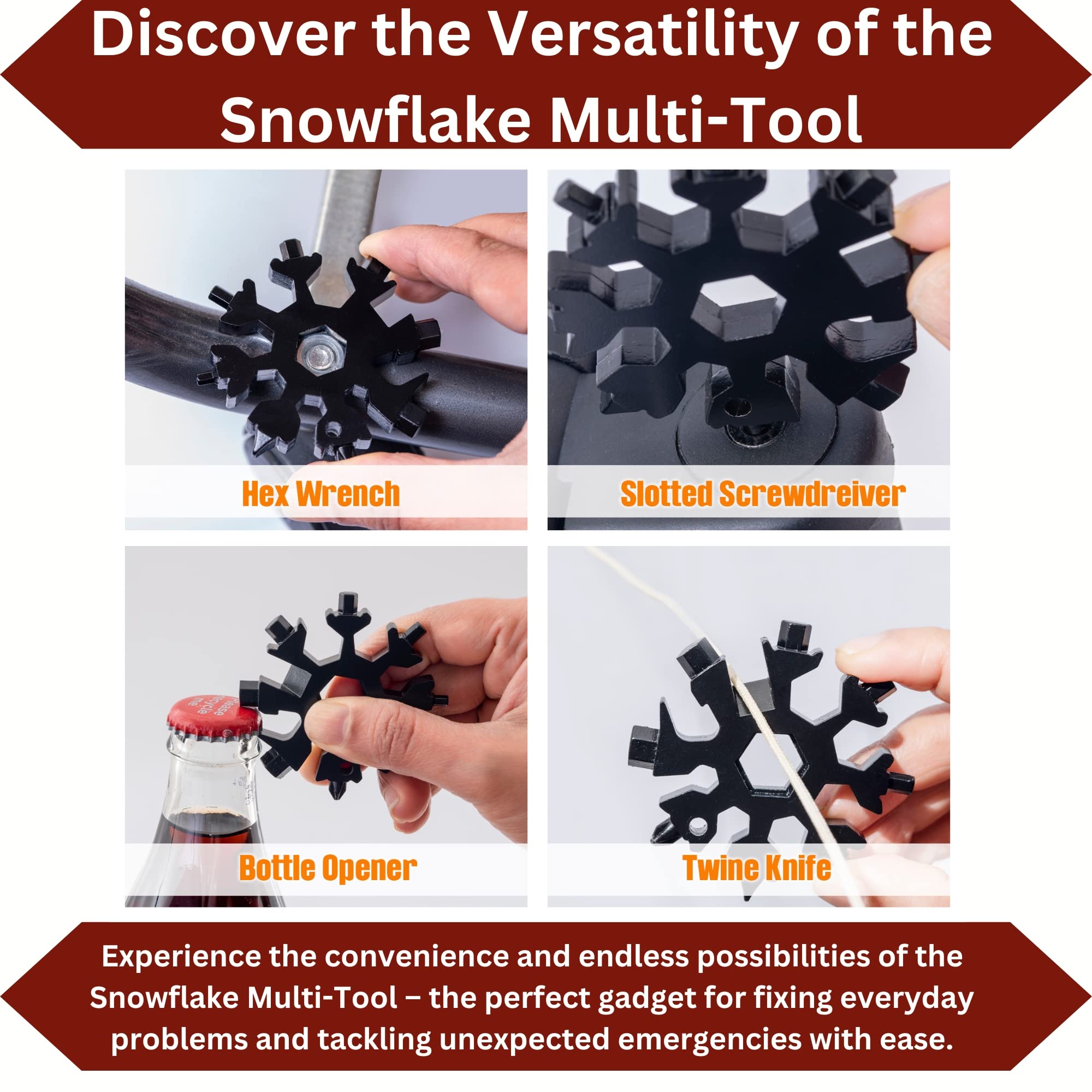 18-in-1 Snowflake Multitool, Stainless Steel Snowflake Bottle Opener - View #5