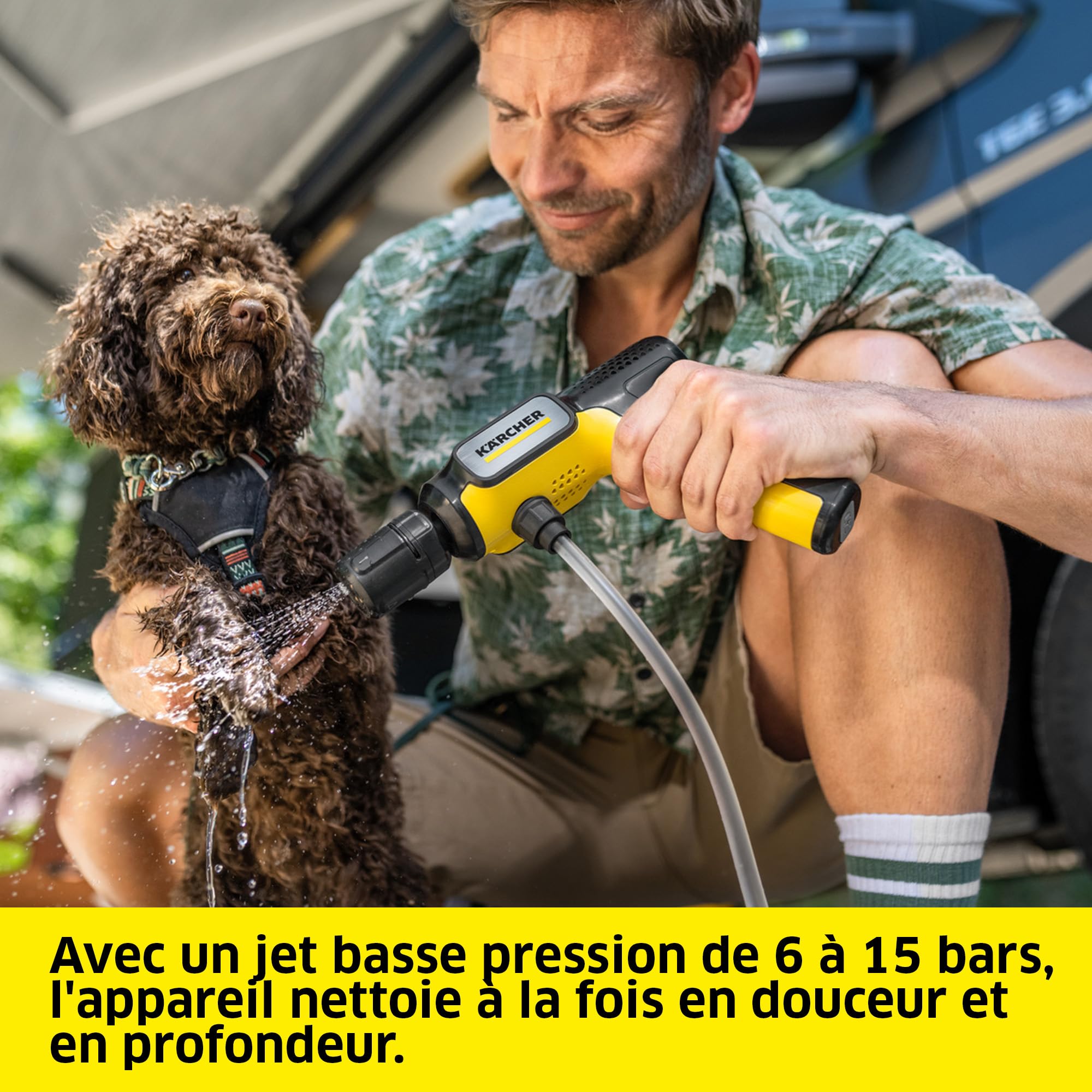 Kärcher Nettoyeur Mobile OC Handheld Compact, Pression Moyenne, Max. 15 Bar, Pliable, Connexion USB-C, débit : 150 l/h, Poids : 0,8 kg, Multi Jet 4-en-1, Tuyau d’Aspiration (5 m)