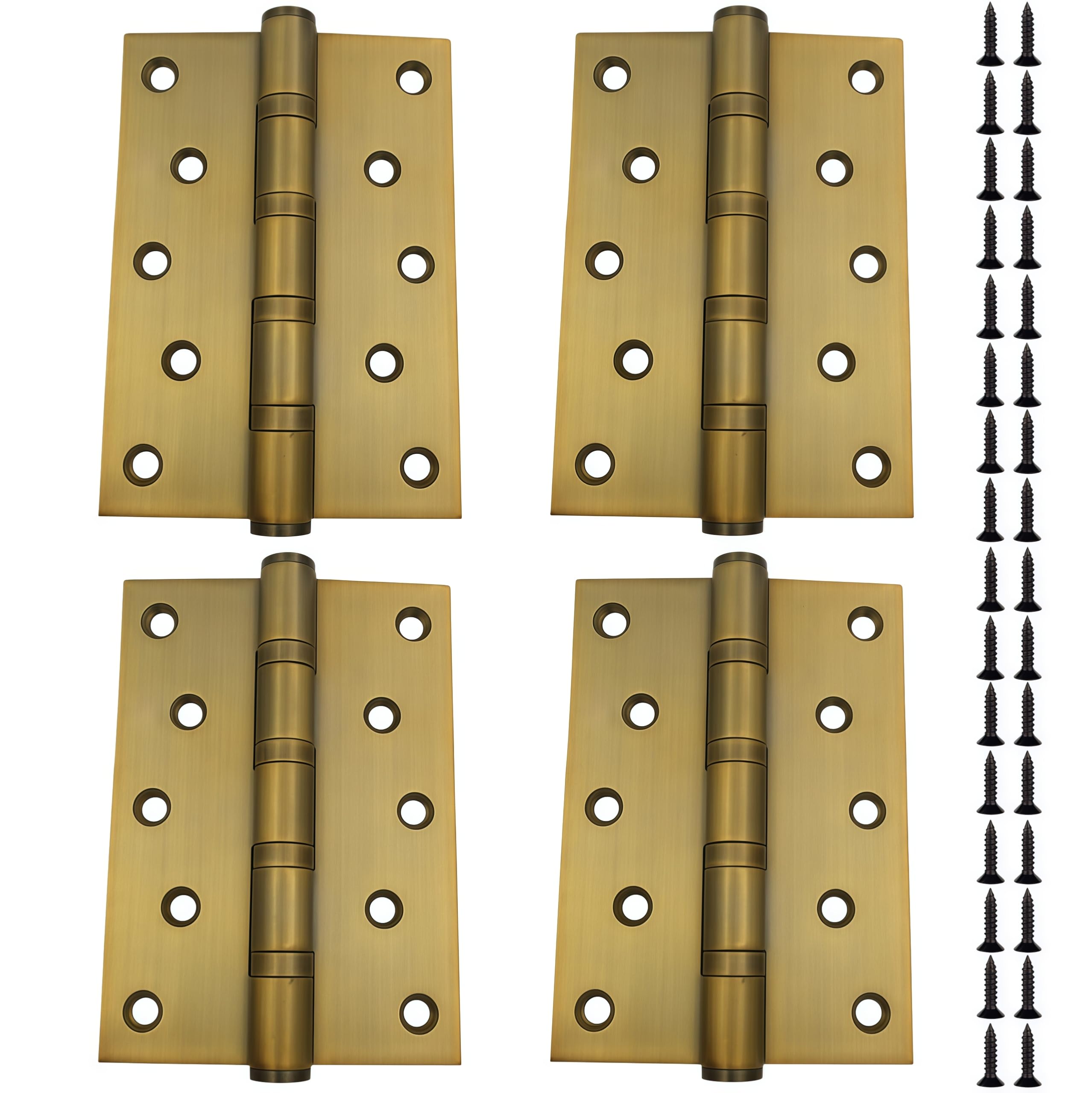 4 Pack of 5 Inch (129*89*3mm) Stainless Steel Casement Hinges Antique Brass