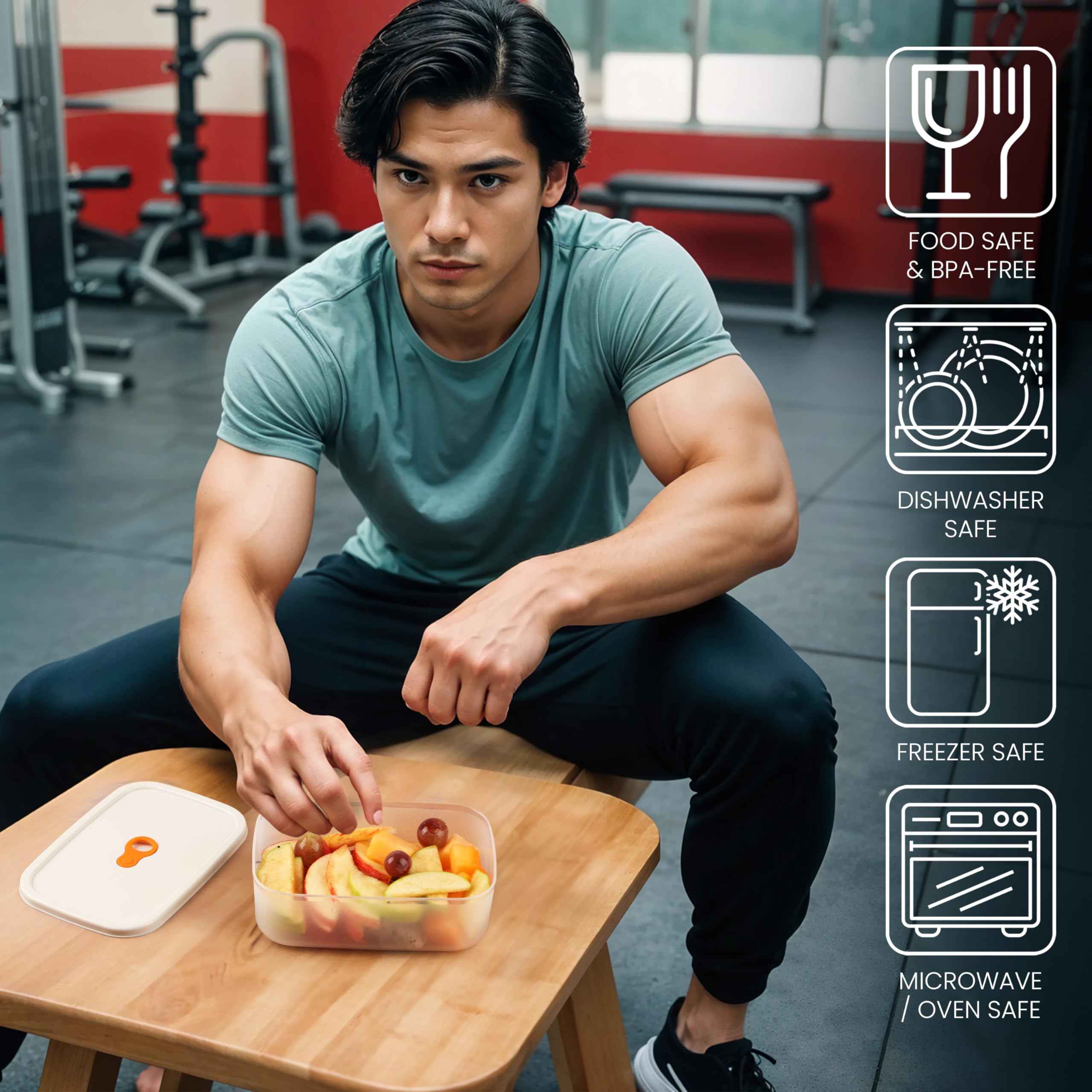 Belle Vous 3 Pack Plastic Food Storage Containers with Lids - 530 - 1500ml - Reusable BPA Free Leak Resistant/ Airtight Boxes - For Meal & Lunch - Microwave/ Freezer/Dishwasher Safe