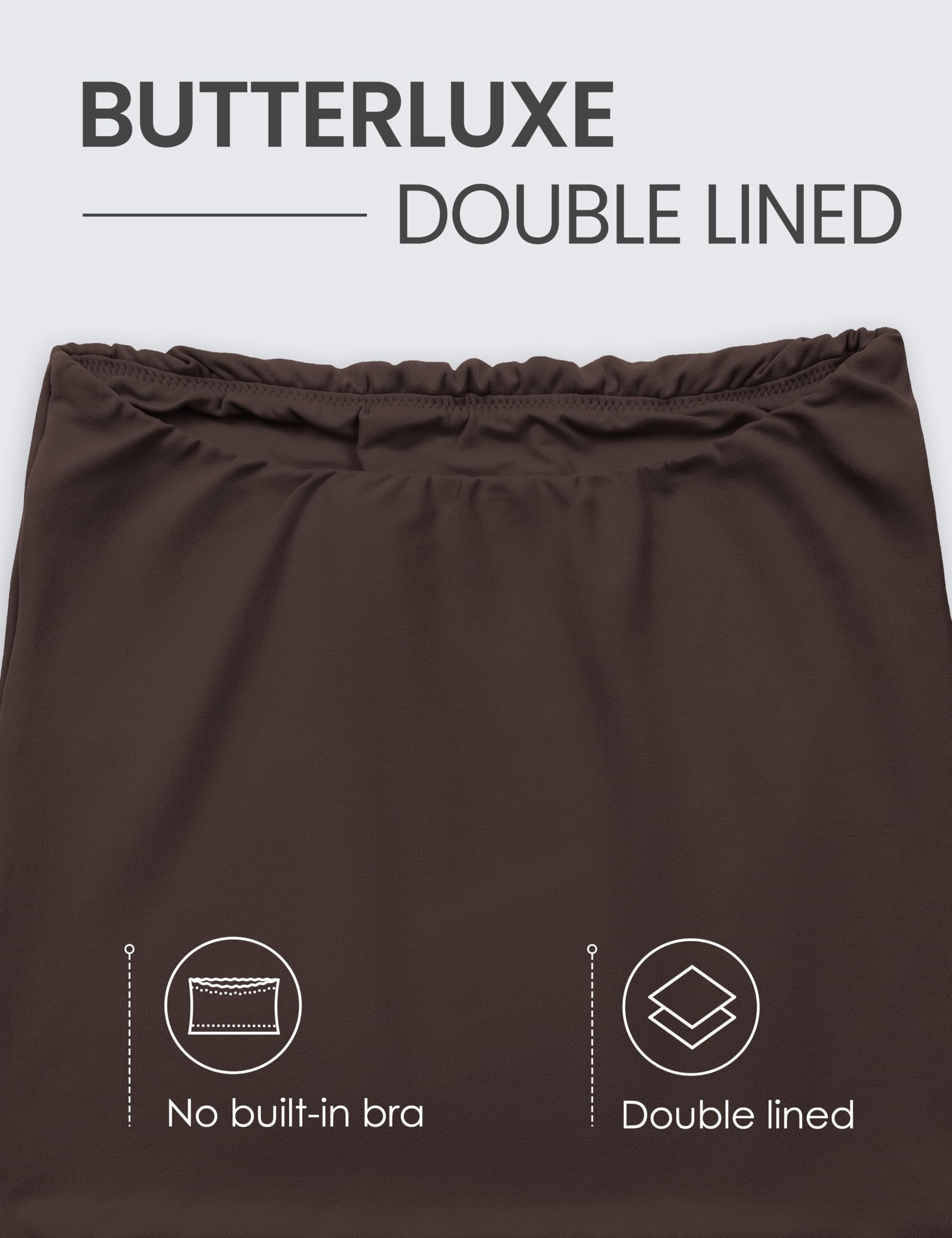 CRZ YOGA Dwurzędowy top typu crop tub | Butterluxe, casualowy, wyjątkowo miękki, dopasowany, z elastycznym wykończeniem, bez ramiączek, damski
