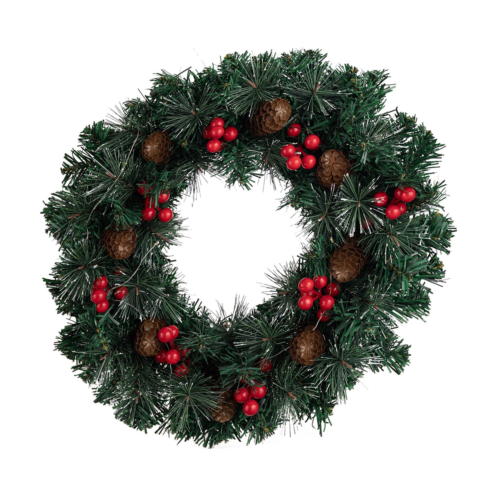 Couronne de Noël avec lumière extérieure abritée pour embellir l'entrée