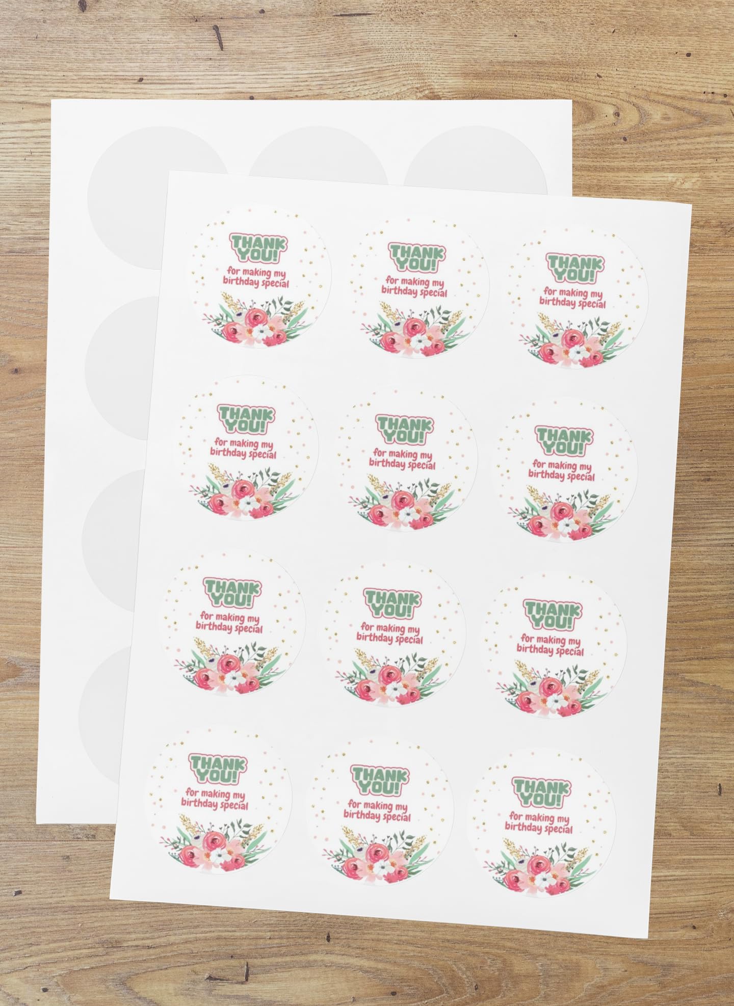 Floral Theme Model 4- Thankyou Sticker (6 CM/Sticker/Mixcolour/24Pcs)