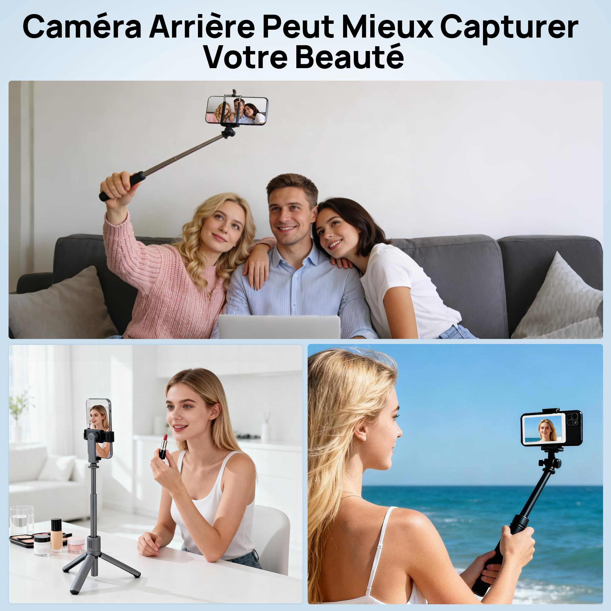 Écran Moniteur Selfie Vlog pour iPhone et Android - 4" Écran de Moniteur Magnétique sans Fil pour Caméra Arrière, avec Télécommande, Youtube, TikTok, Live Streaming Accessoire