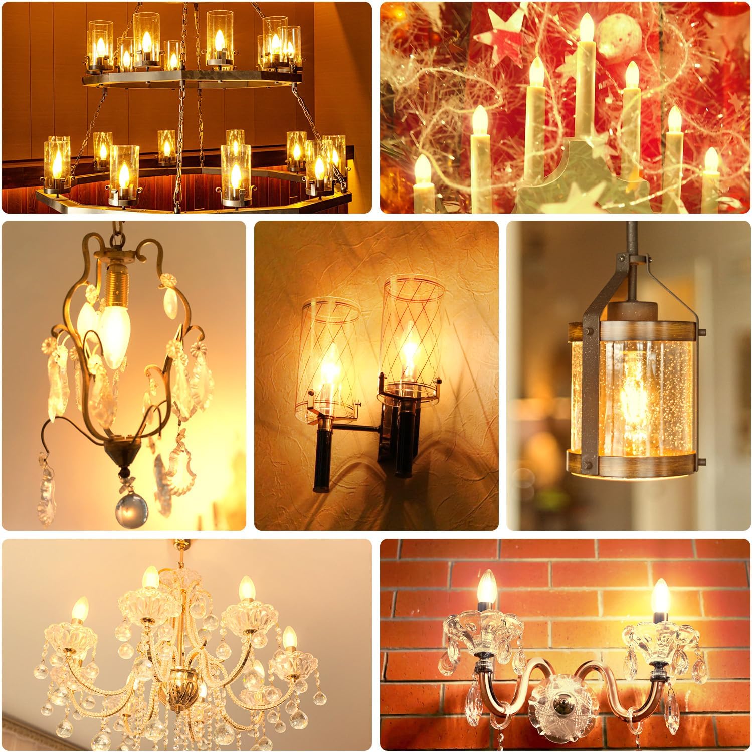 jkahh 40W Incandescent Torpedo Tip Chandelier - 40W Equivalent Medium E26 Candelabra, TipIncandescent Clear Dimmable Light Bulbs and Medium E26 Base, Candle Light Bulbs for Chandeliers(6pack) (40)