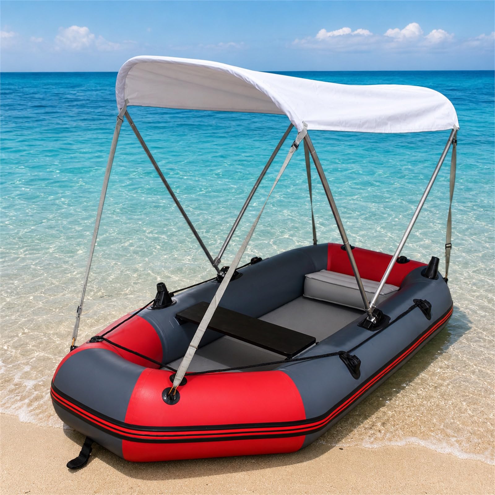 Tendalino Bimini 4 Archi,Tendalino Parasole Barca,Telo di Ricambio per Tendalino Impermeabile,Colori Resistenti,per Yachts,Motoscafi E Barche da Pesca