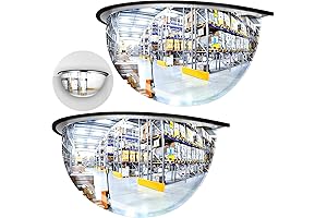 Corner Safety Mirror, 2-PACK 18" Acrylic Dome Heavy Duty Convex Mirror for...