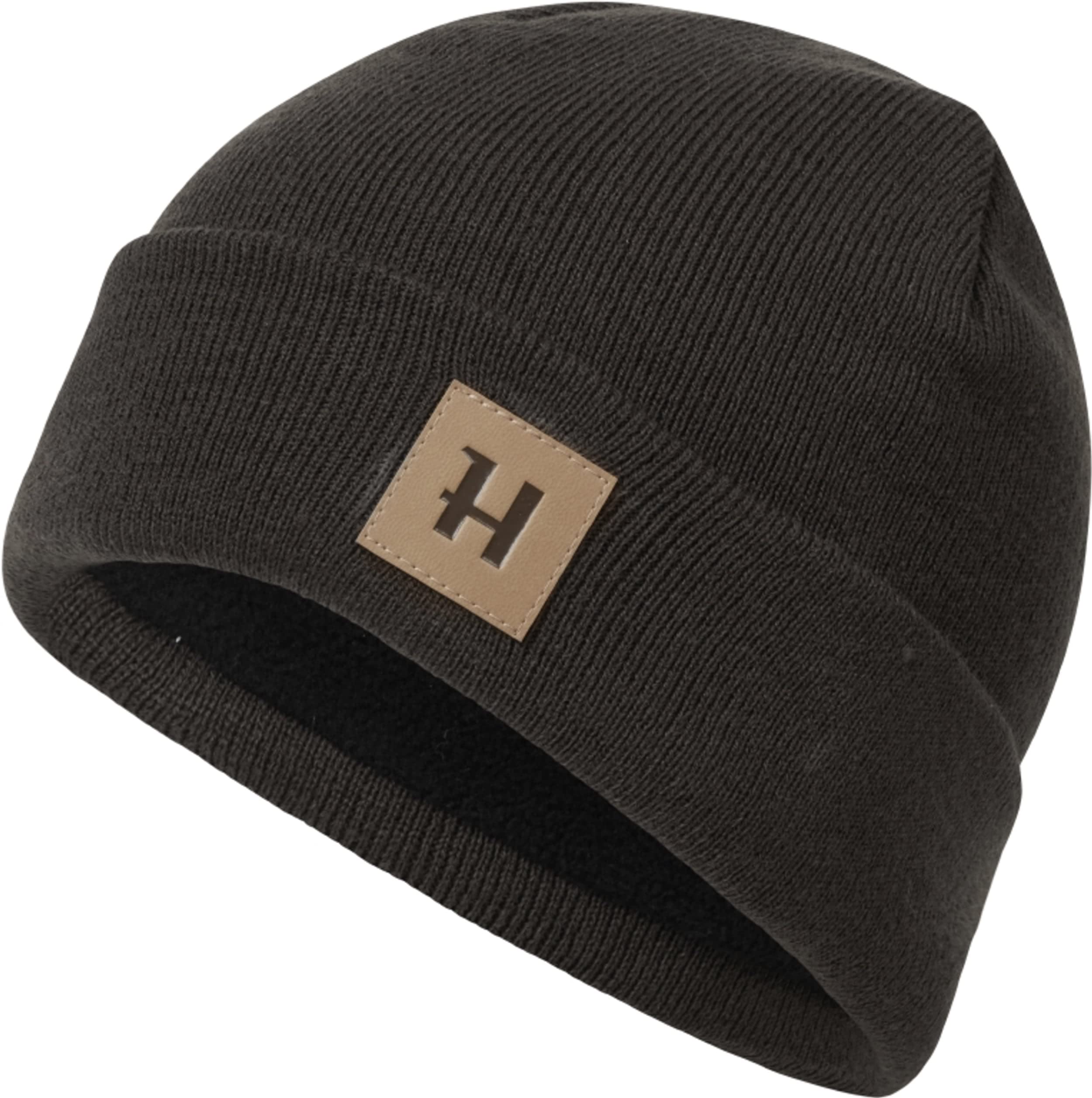 Härkila Annaboda 2.0 HSP Bonnet de chasse pour l'automne et l'hiver 50 % laine mérinos - Bonnet d'hiver pour la chasse avec logo, marron, Taille unique