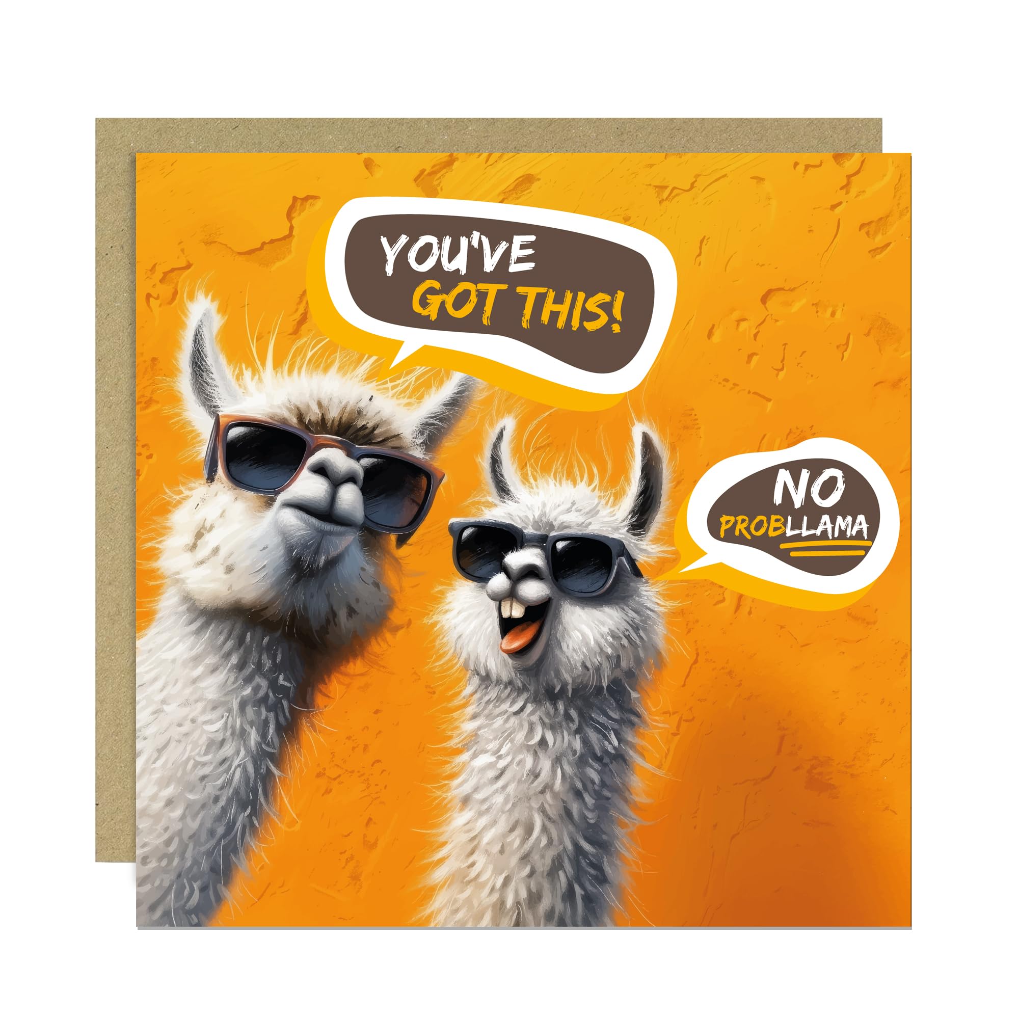 RED OCEAN Good Luck Card For Your Exams New Job Interview No Probllama You've Got This Good Luck Card for Friend Leaving Card For Colleague Job Promotion With Kraft Envelope