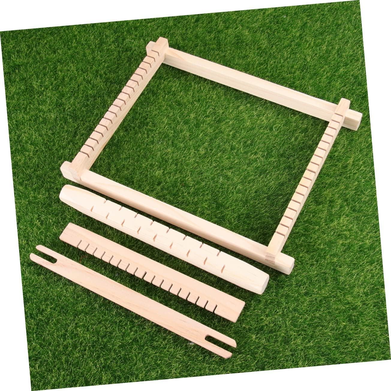 KONTONTY Boys and Girls Sewing Crafts Set Wooden Loom Weaving Machine Boys and Kit Safe Wood Materials