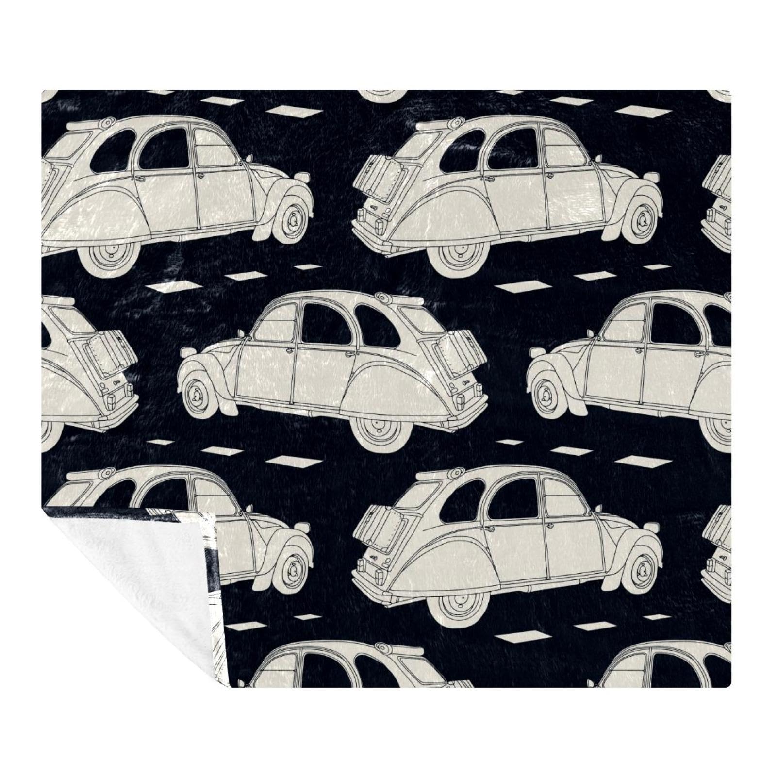Couverture polaire en microfibre pour lit, plaid voiture vintage enfant