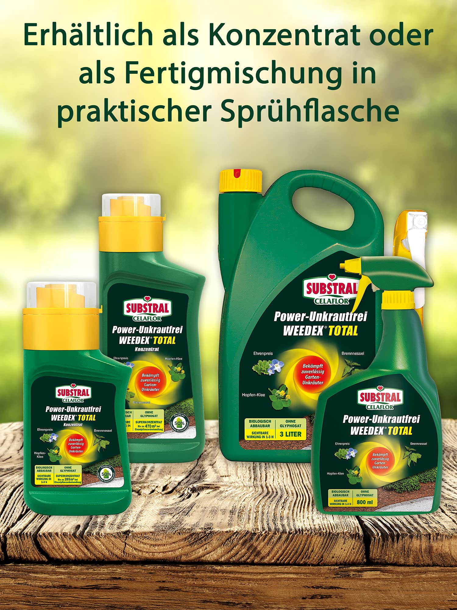 Substral Celaflor Power Unkrautfrei Weedex Total, 3 Liter Sprühkanister, gegen Unkräuter, Gräser und Moos (Packung mit 2)