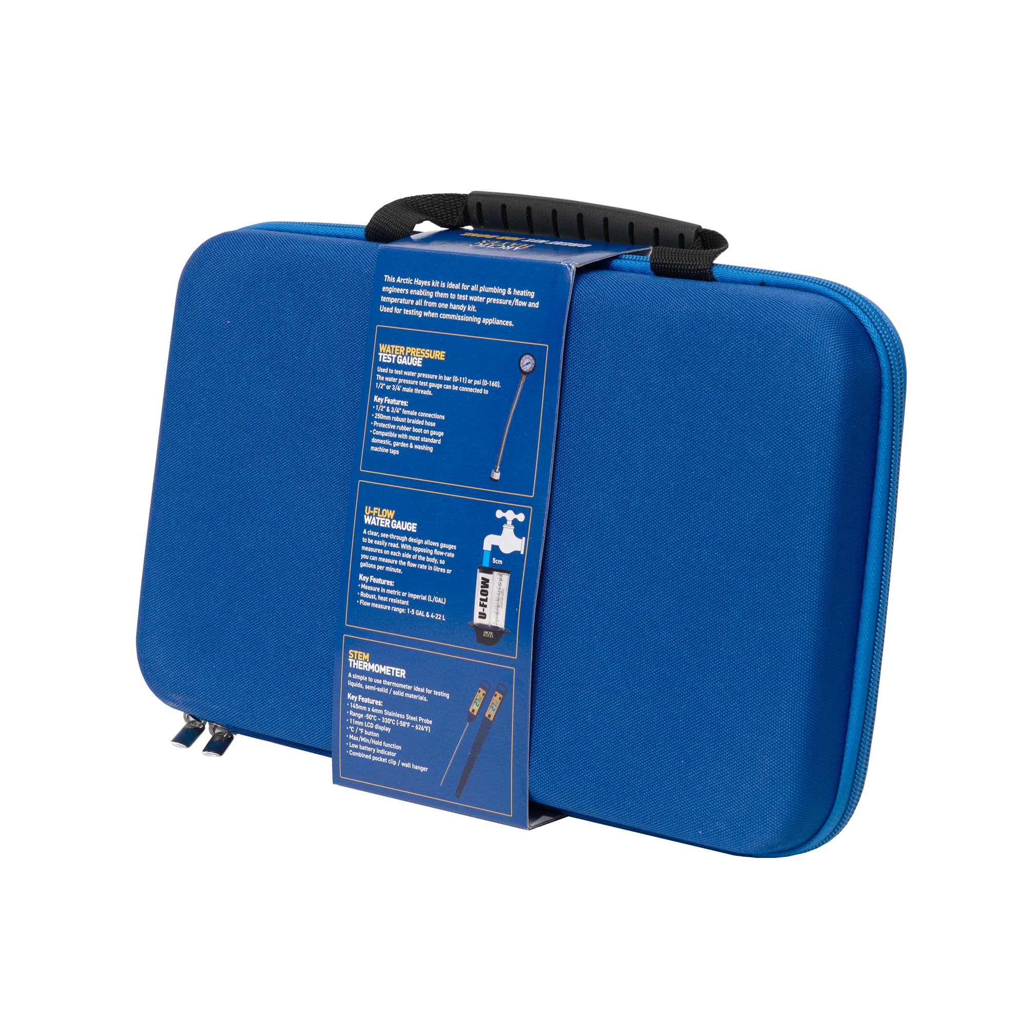 Arctic Hayes WPTK3-AMZ Kit de medición de presión de agua, flujo, temperatura, azul