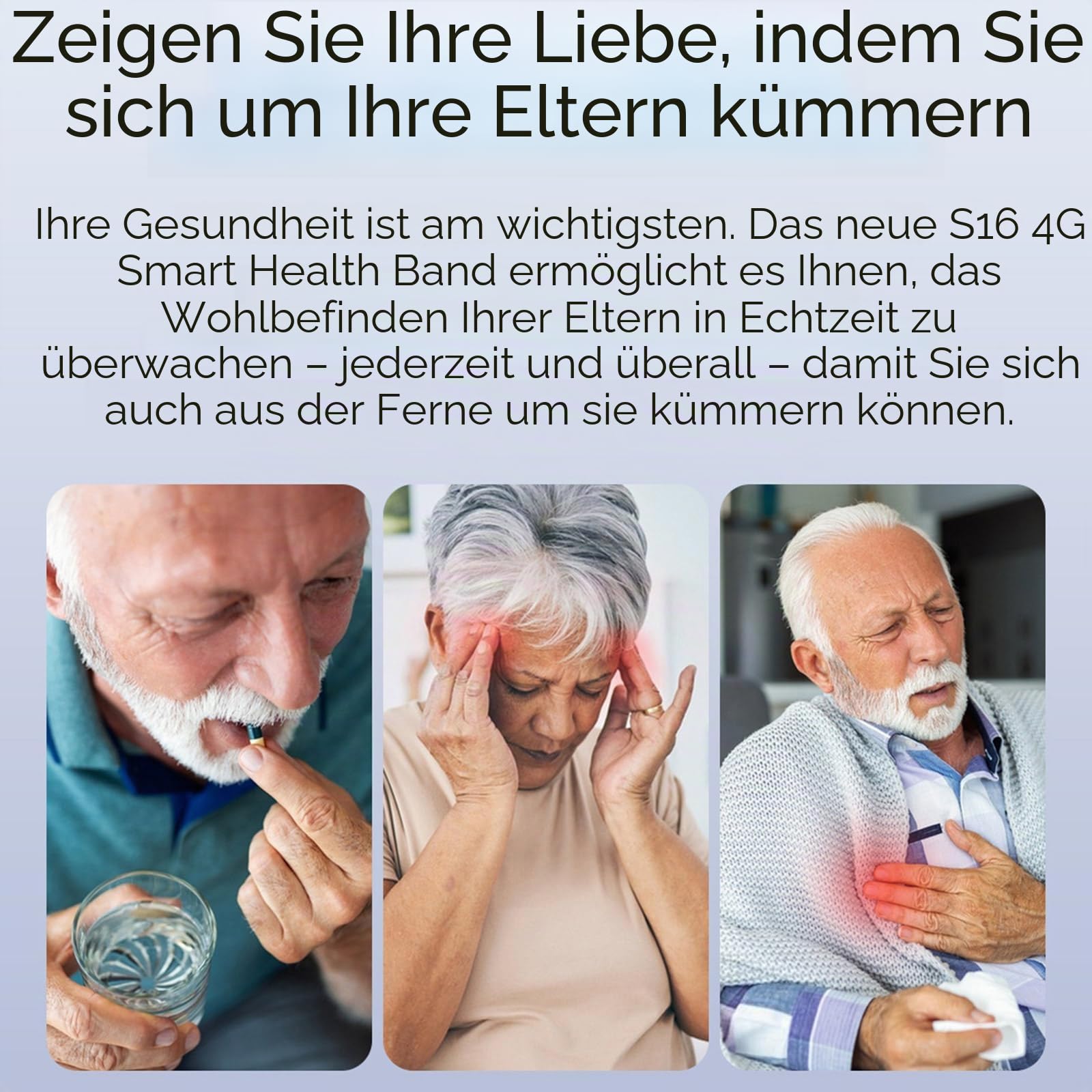 Notrufuhren Für Senioren Mit Sturzerkennung -SOS Funktion, GPS,4G-Anrufe Wasserdicht Fitness Tracker Uhr,für Ältere Menschen, Patienten Oder Hinderlichen,Black