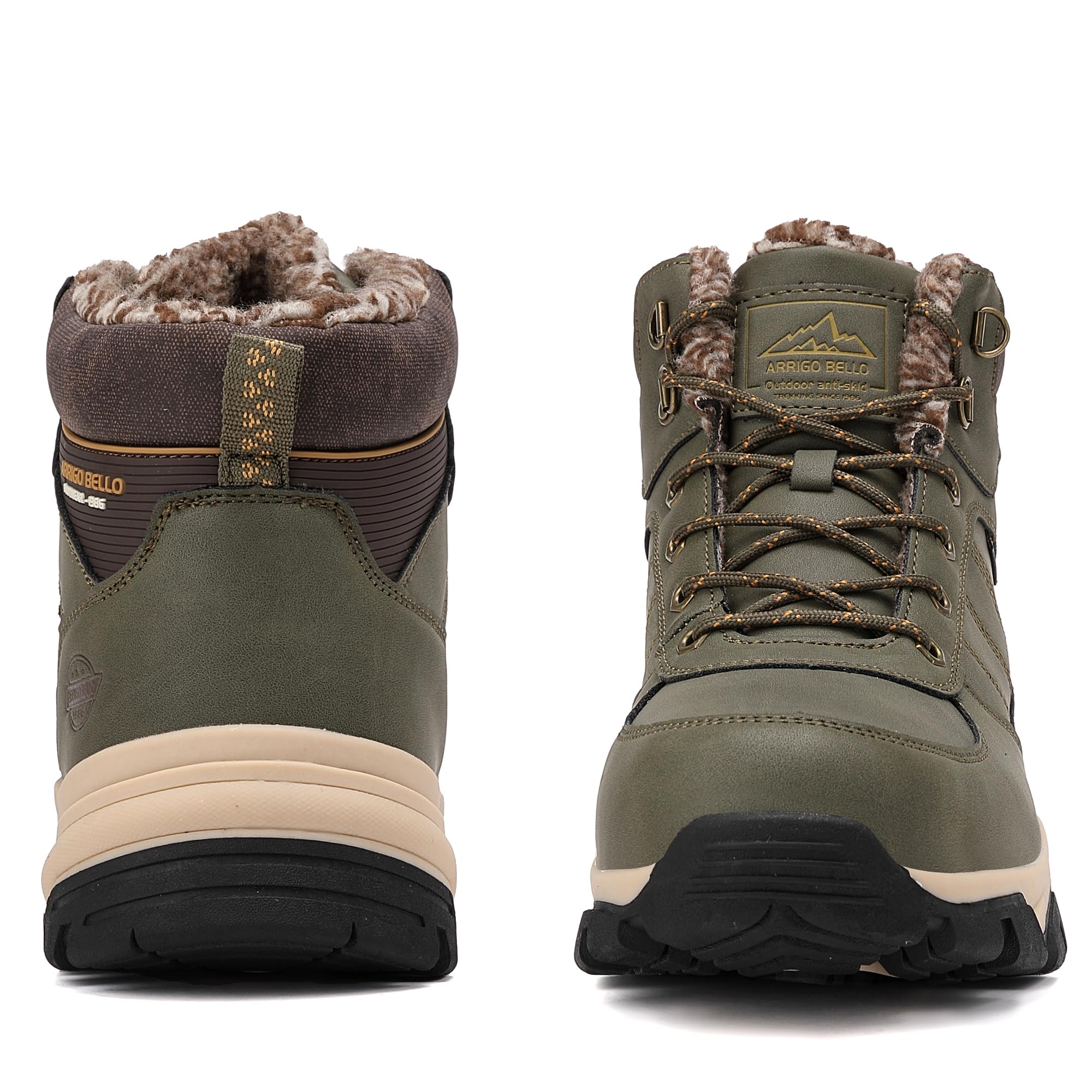 ARRIGO BELLO Botas Hombre Invierno Botines Nieve Antideslizante Piel Cálida Trekking Montaña Outdoor Zapatos Talla 41-46
