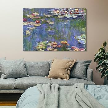 Amazon.co.jp: クロード・モネ 睡蓮 壁画 キャンバス絵画 アート