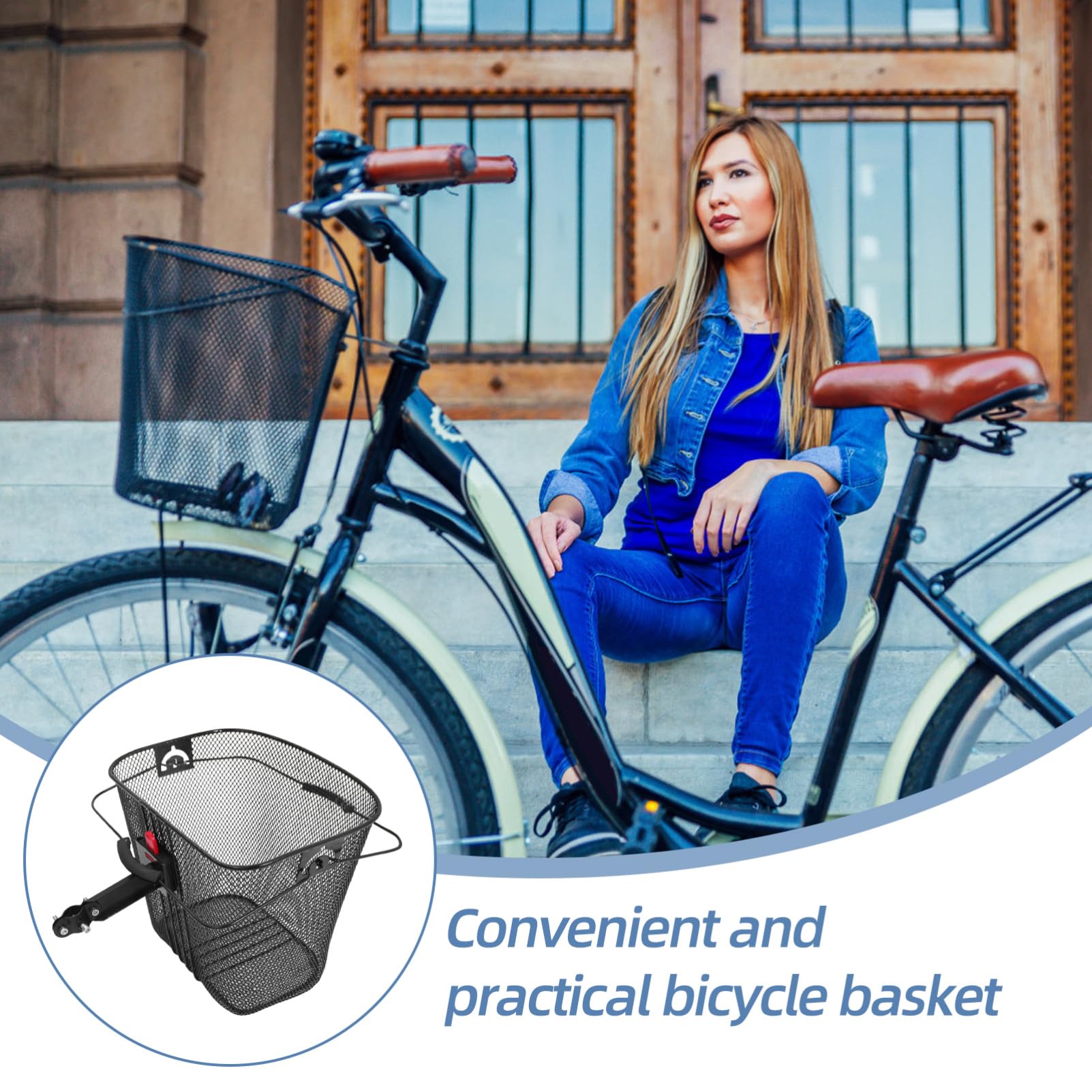 Sosoport Cesta para Bicicleta de Montaña Desmontable de Hierro Negro | Plástico, Uso Exterior, Efecto Decorativo, Formato Portátil, Accesorios Bici