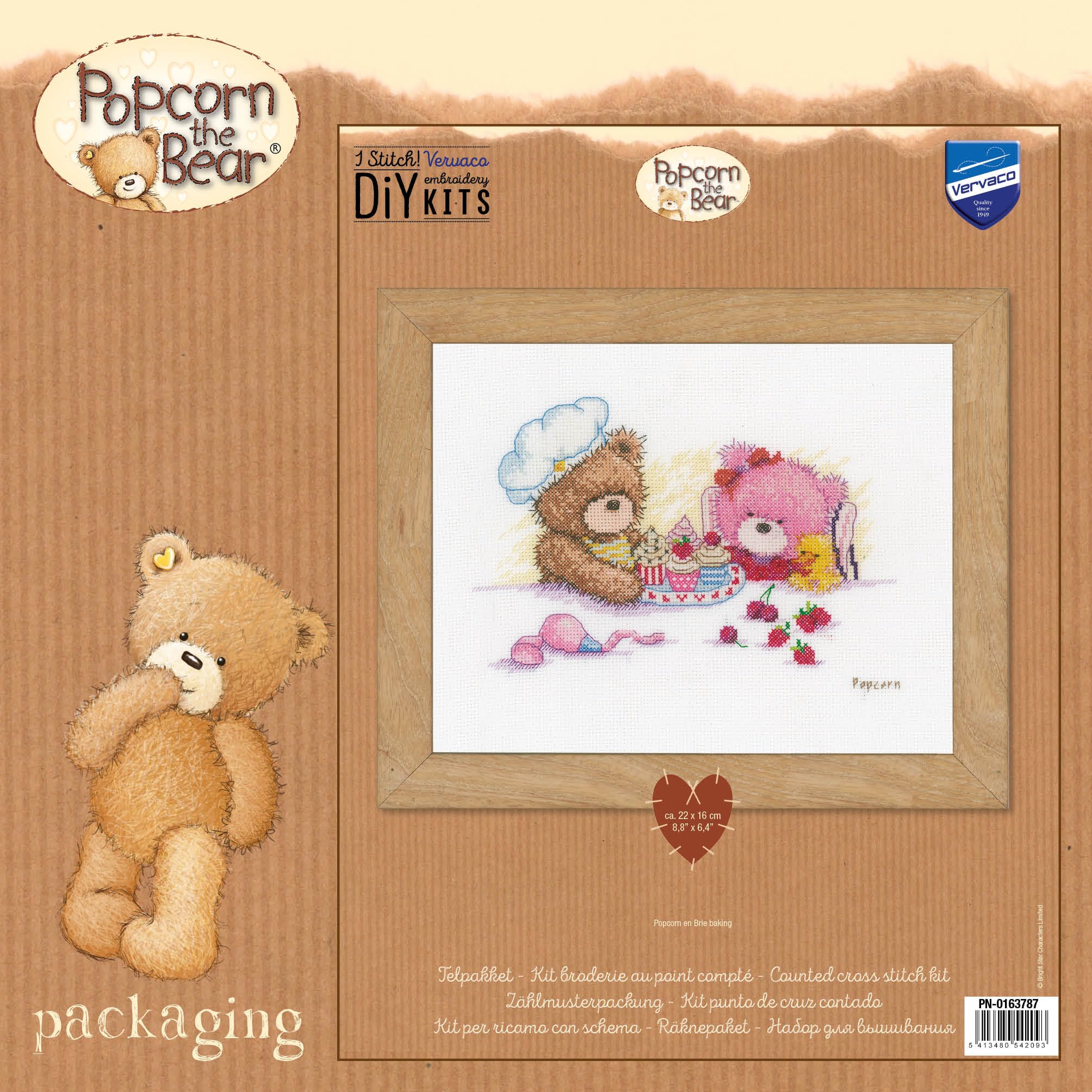 Kit Point De Croix Pour Carte - Motif Pop-corn Candyfloss - The Card Shop - Neuf