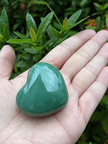 Miniatura 4 de Corazones de piedras preciosas de aventurina verde, corazones hinchados de aventurina verde pulido, piedra de palma de cristal de aventurina verde,