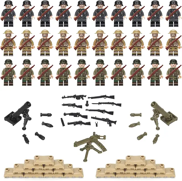 Waffen Militär Set: 30 Mini Soldaten Figuren Spielzeug für Lego Militär