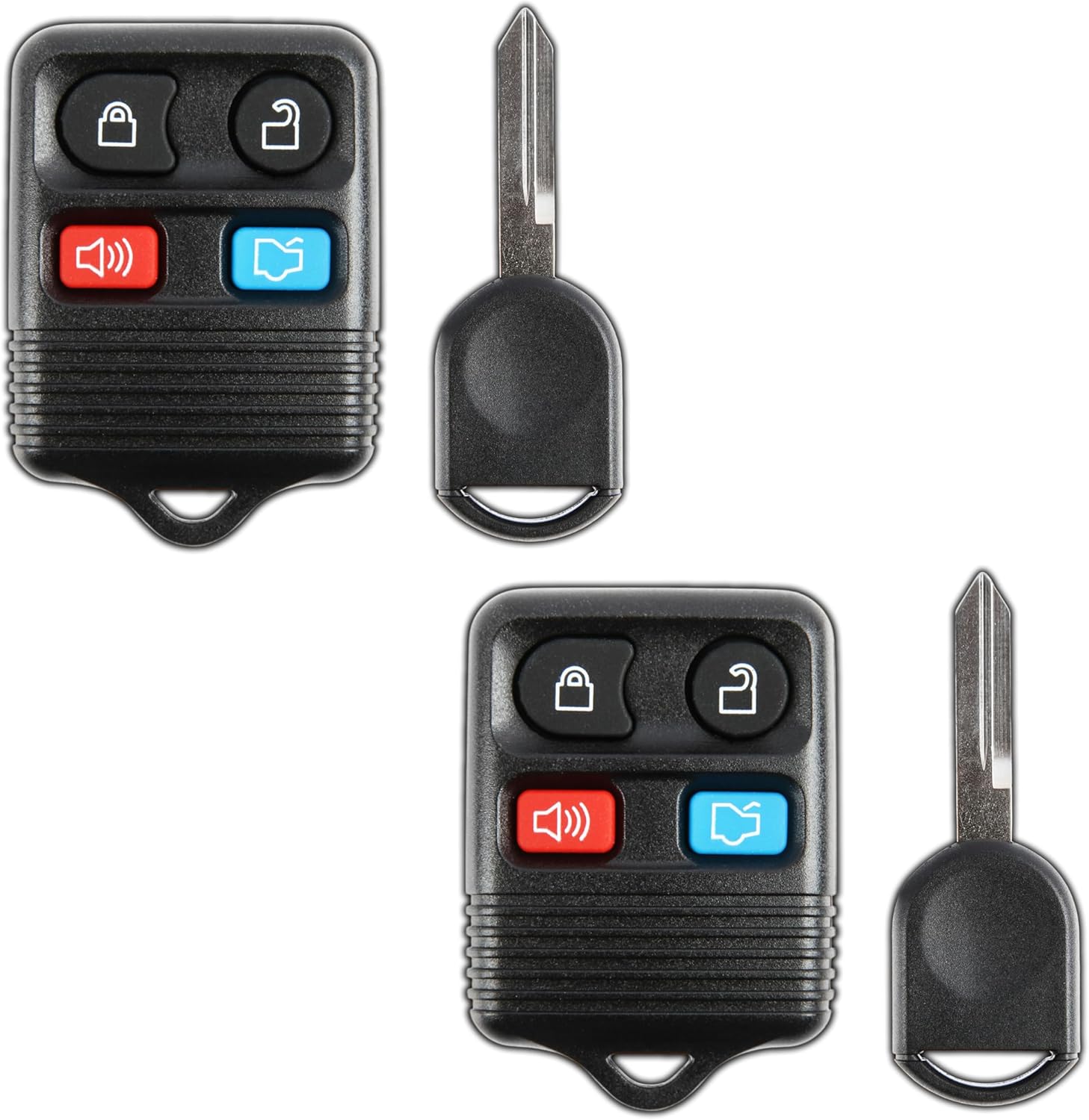 KeylessOption Keyless Entry Remote Control Fob Uncut Blank Car Ignition Key for CWTWB1U345, GQ43VT11T, H92 (Pack of 2)