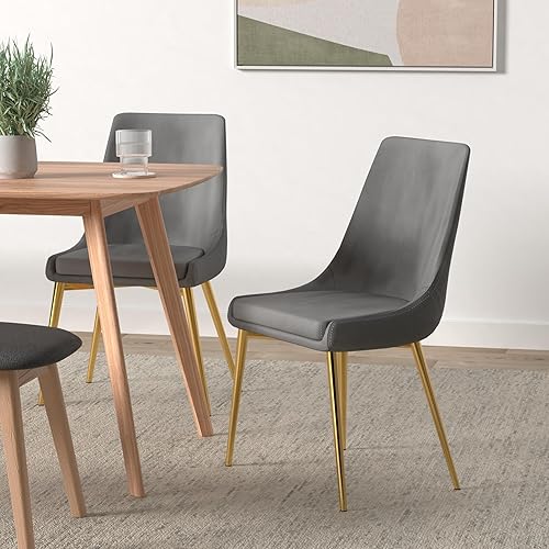 Miniatura 2 de Meridian Furniture Karina Collection Modern - Silla de comedor contemporánea tapizada de terciopelo con patas de metal resistentes.