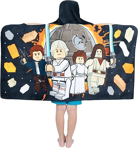Miniatura 5 de Franco Lego Star Wars Classic - Toalla de rizo de algodón suave con capucha para niños, 24 x 50 pulgadas, (producto oficial de Lego)
