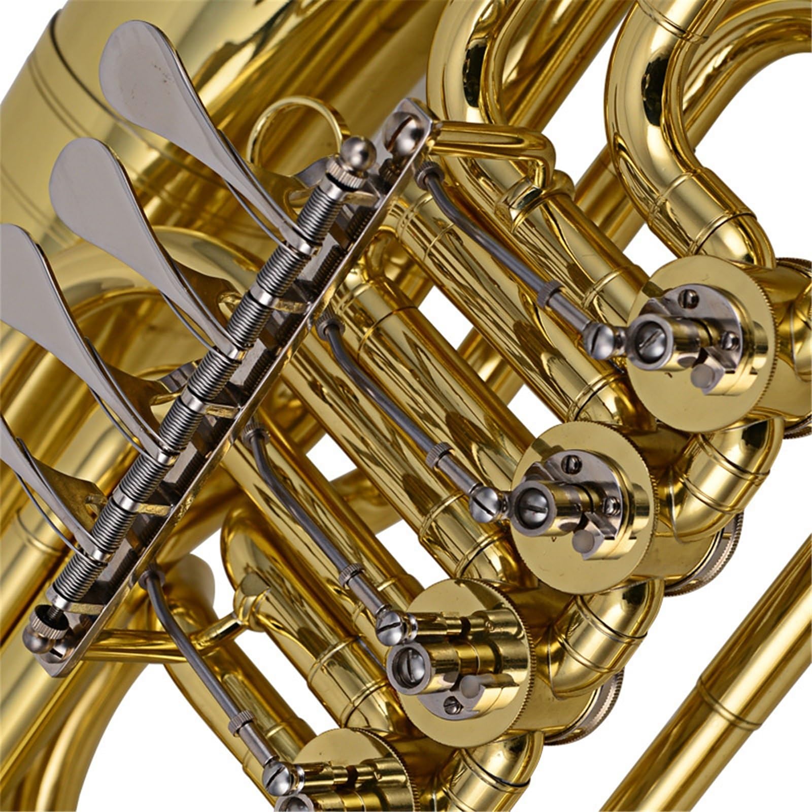 Instrumento de tuba Eufonio de alto rendimiento con llaves planas y acabado lacado dorado