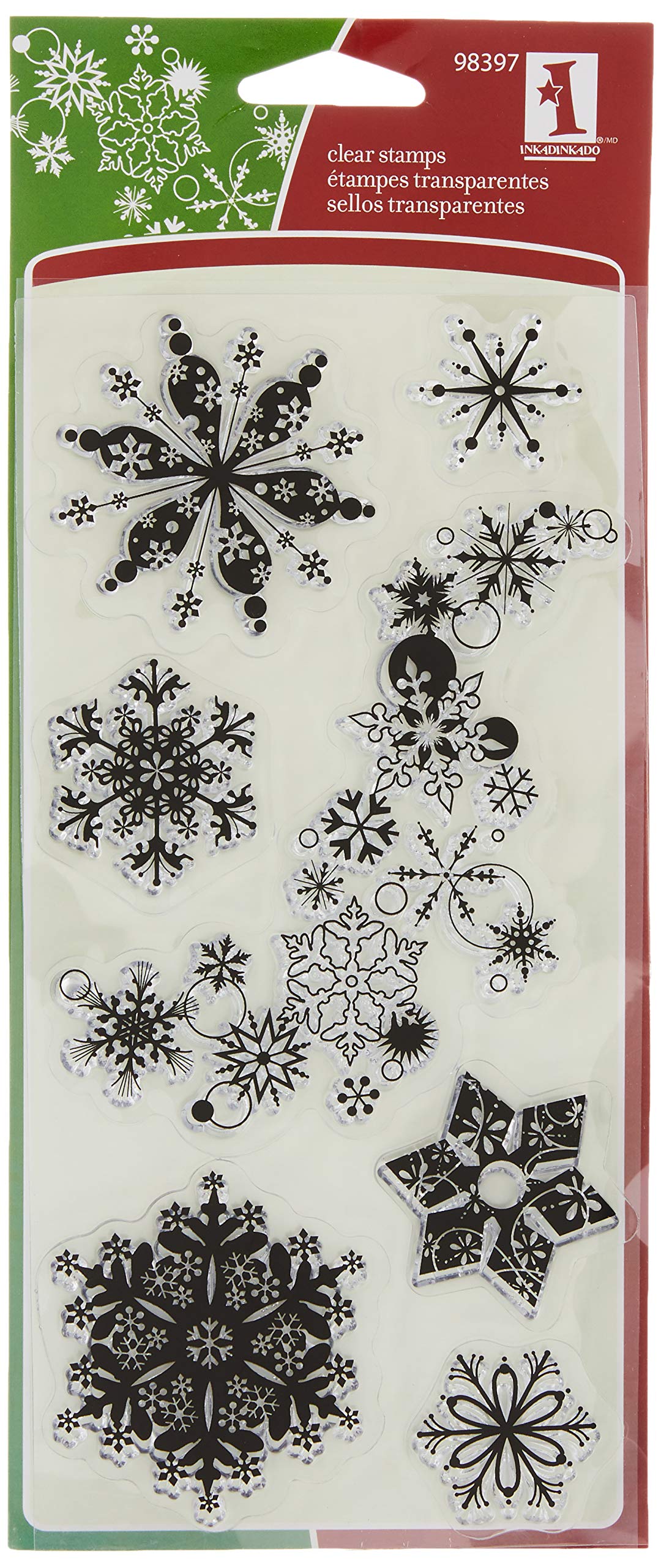 Tampons Inka flocons sur bois scrapbooking matériel loisirs créatifs