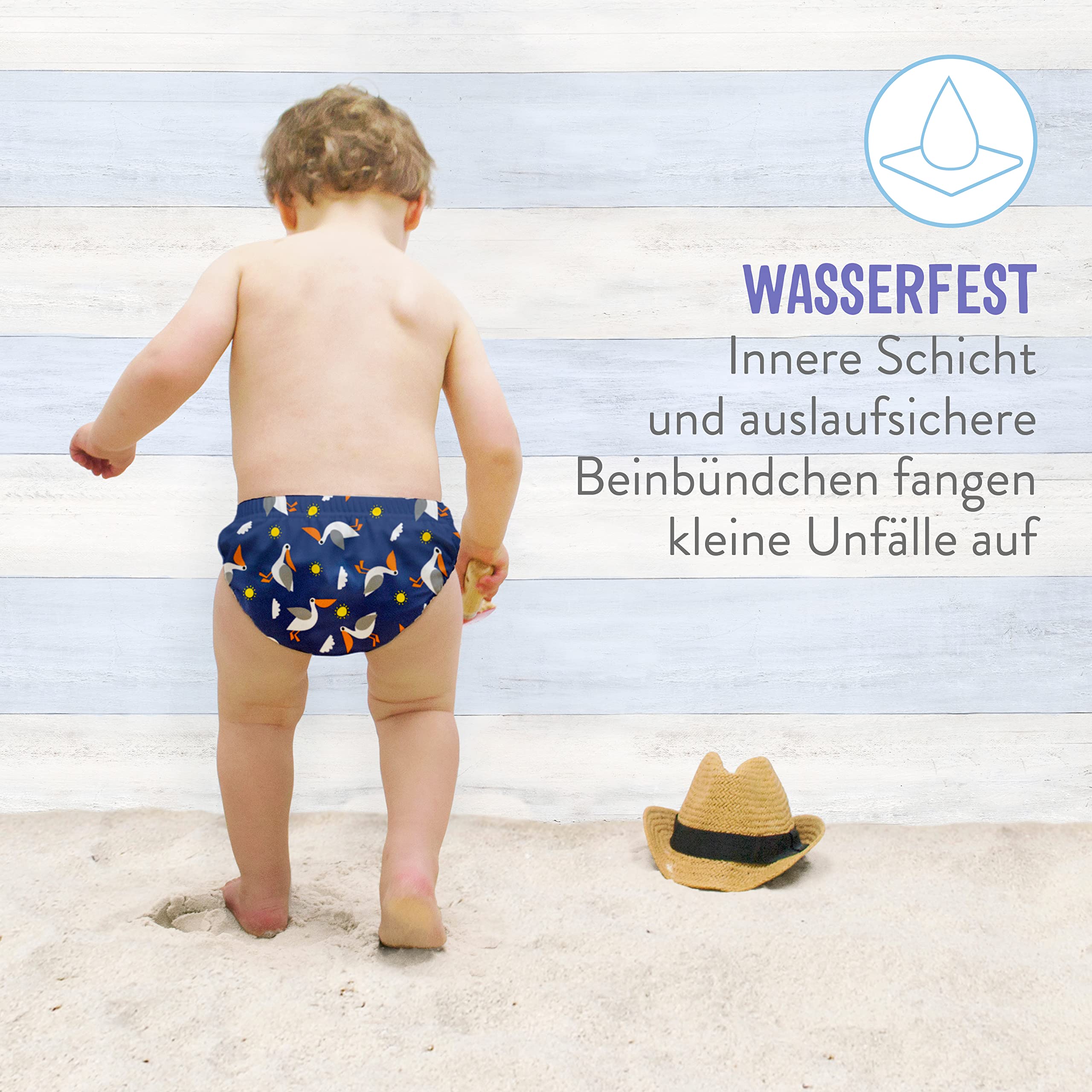 Bambino Mio 3er-Pack Wiederverwendbares Schwimmhöschen, 6-12 Monate | OEKO-TEX Standard 100. Enganliegende Passform. Leicht & schnelltrocknend. Dehnbarer Bund. Weiche Materialien