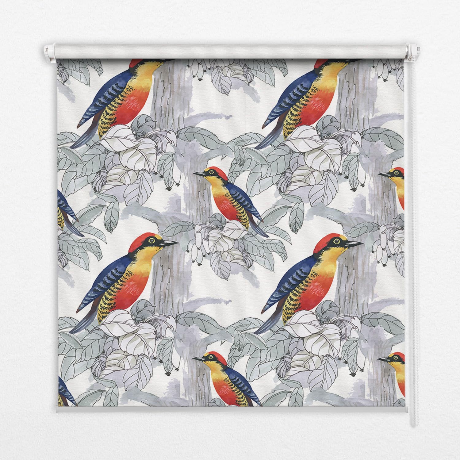 Store enrouleur sans perçage 50x50cm rideau tamisant imprimé oiseau coloré Tulup