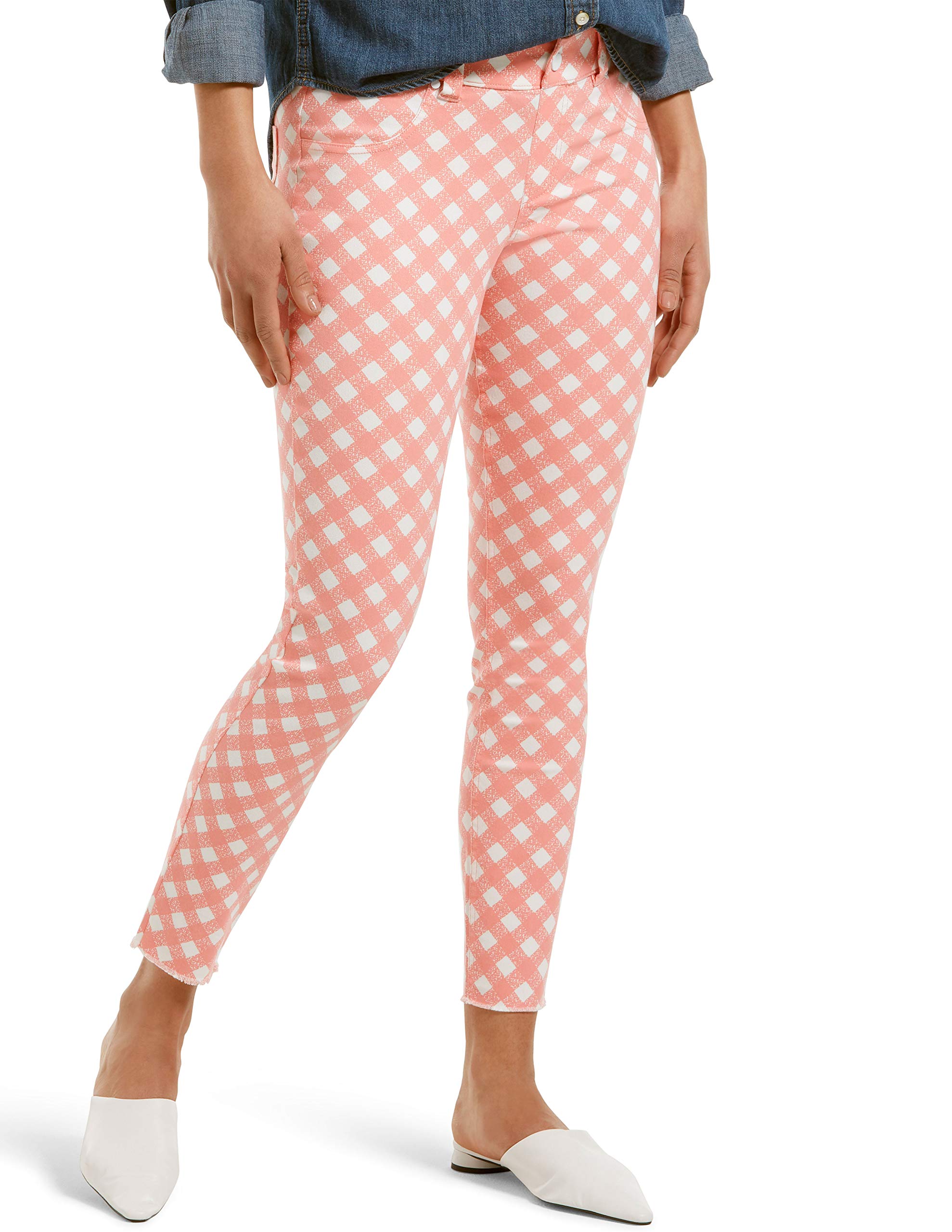 HUE womens Gingham Denim Capri