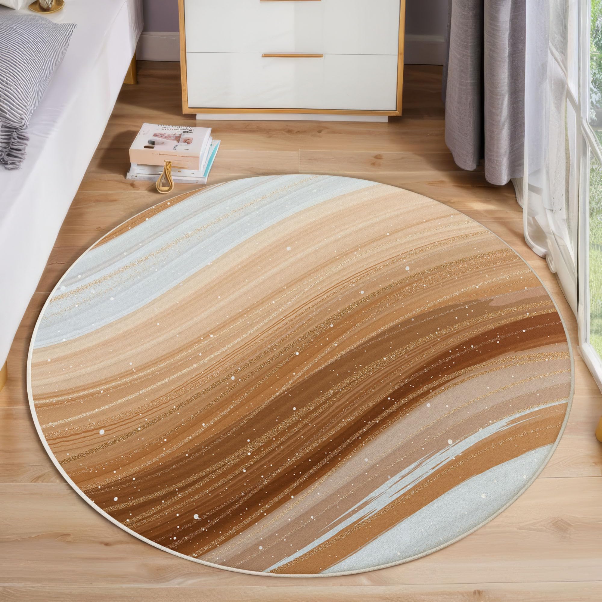 Tapis rond lavable en machine et antidérapant de 60cm